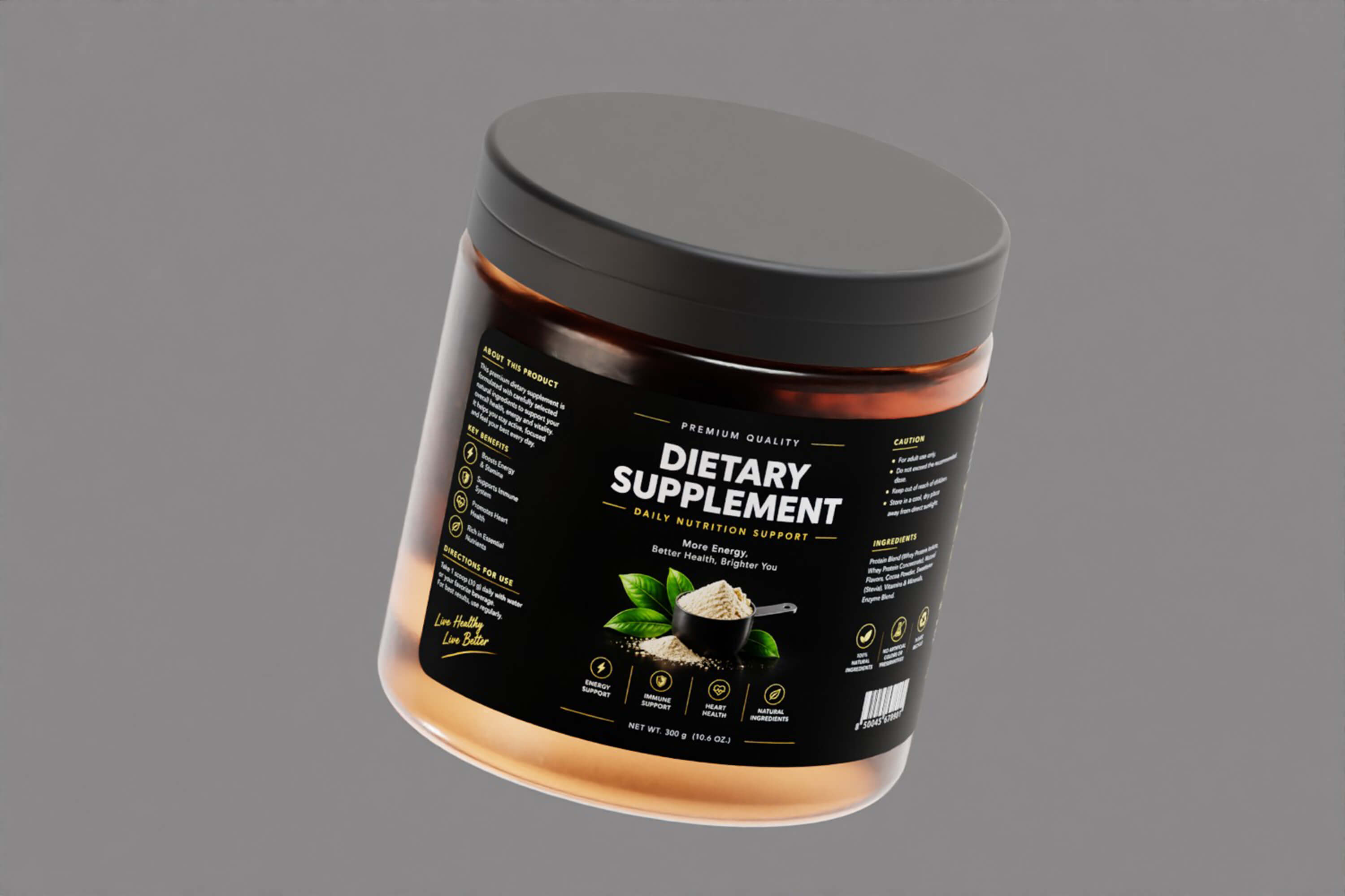Dietary Supplement Open Jar 3D Model