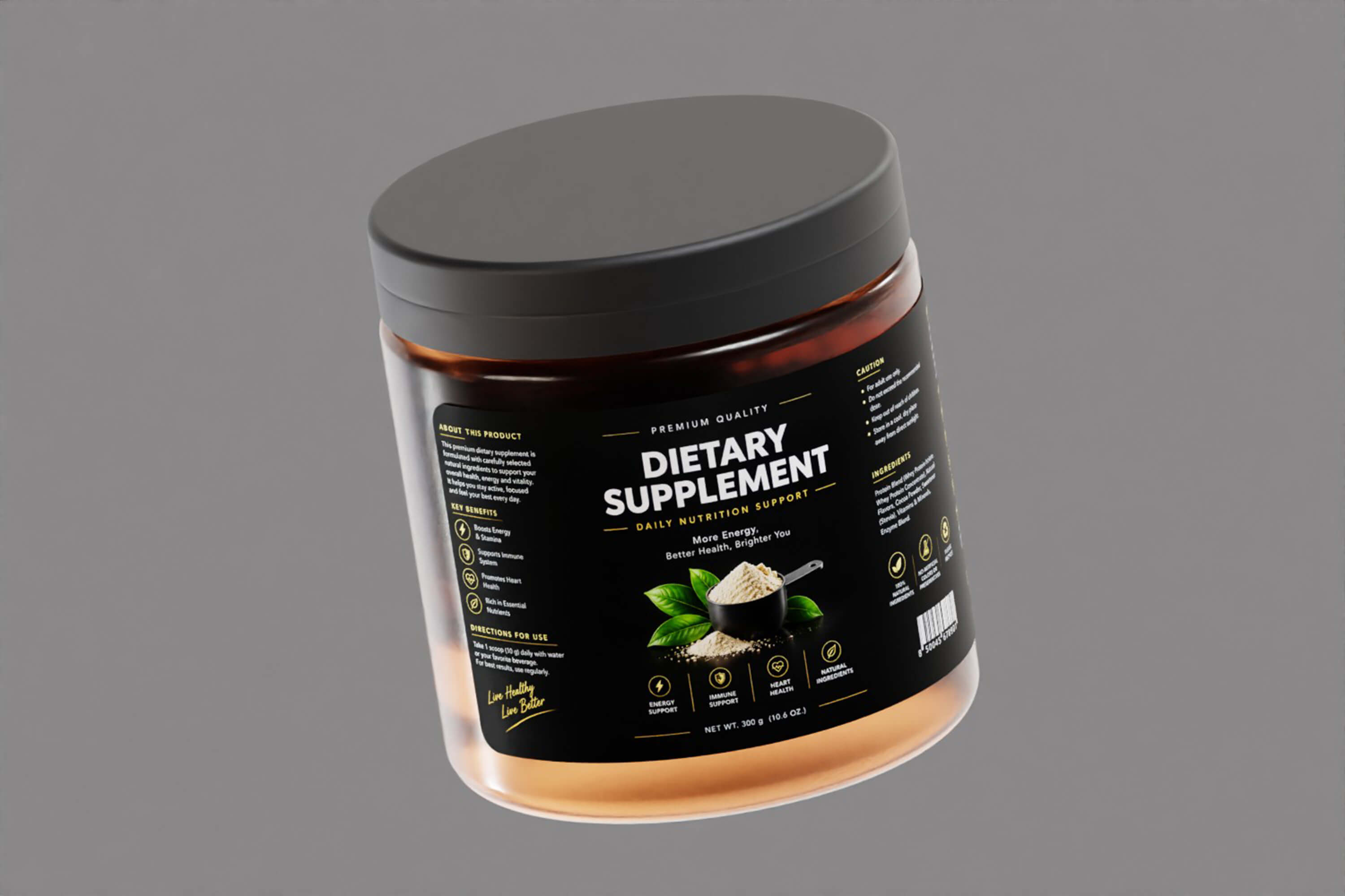 Dietary Supplement Open Jar 3D Model