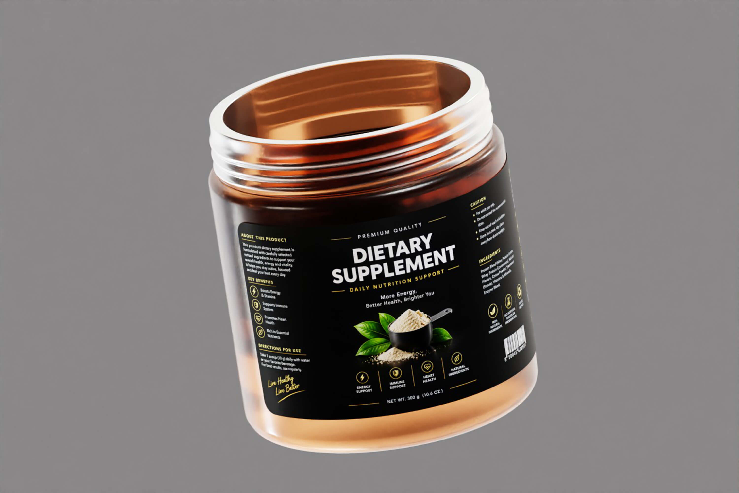 Dietary Supplement Open Jar 3D Model