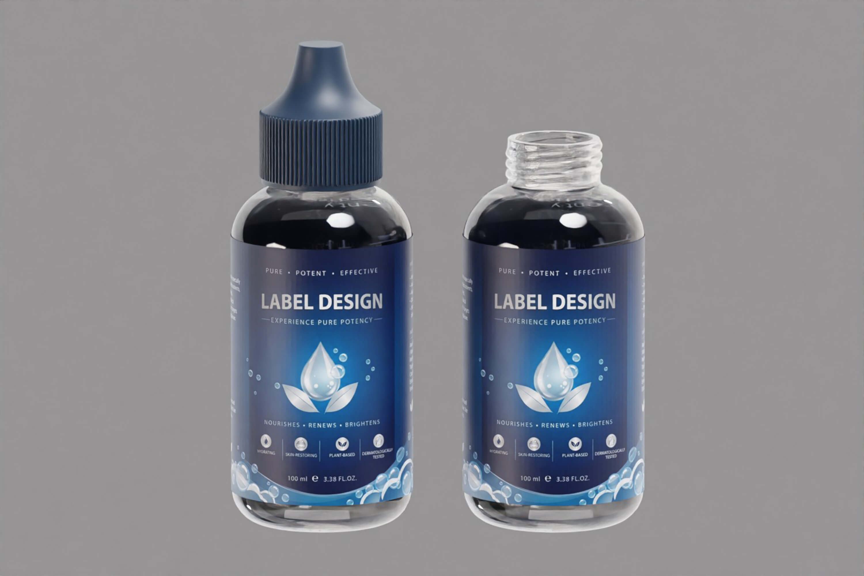 Dropper Bottle Open Closed 3D Model