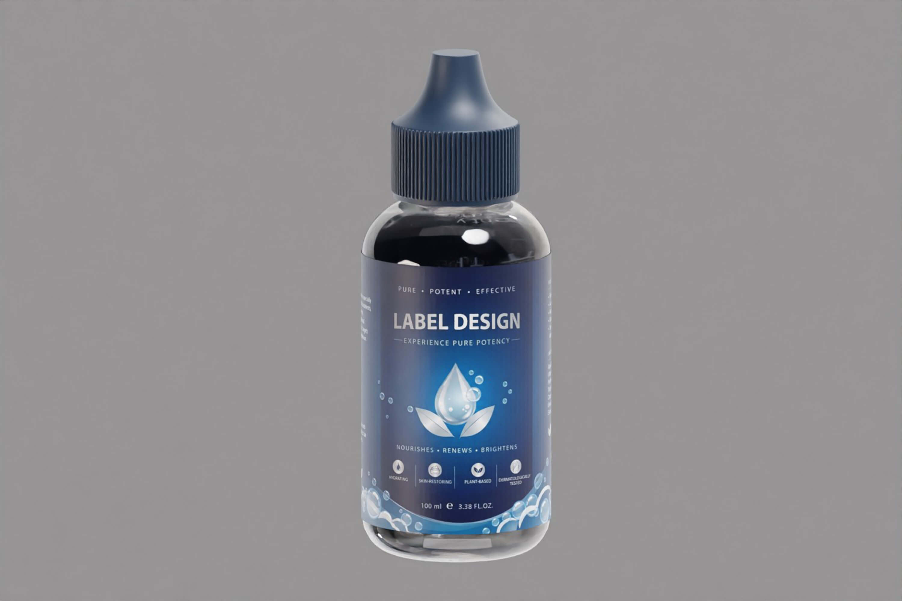 Dropper Bottle Open Closed 3D Model