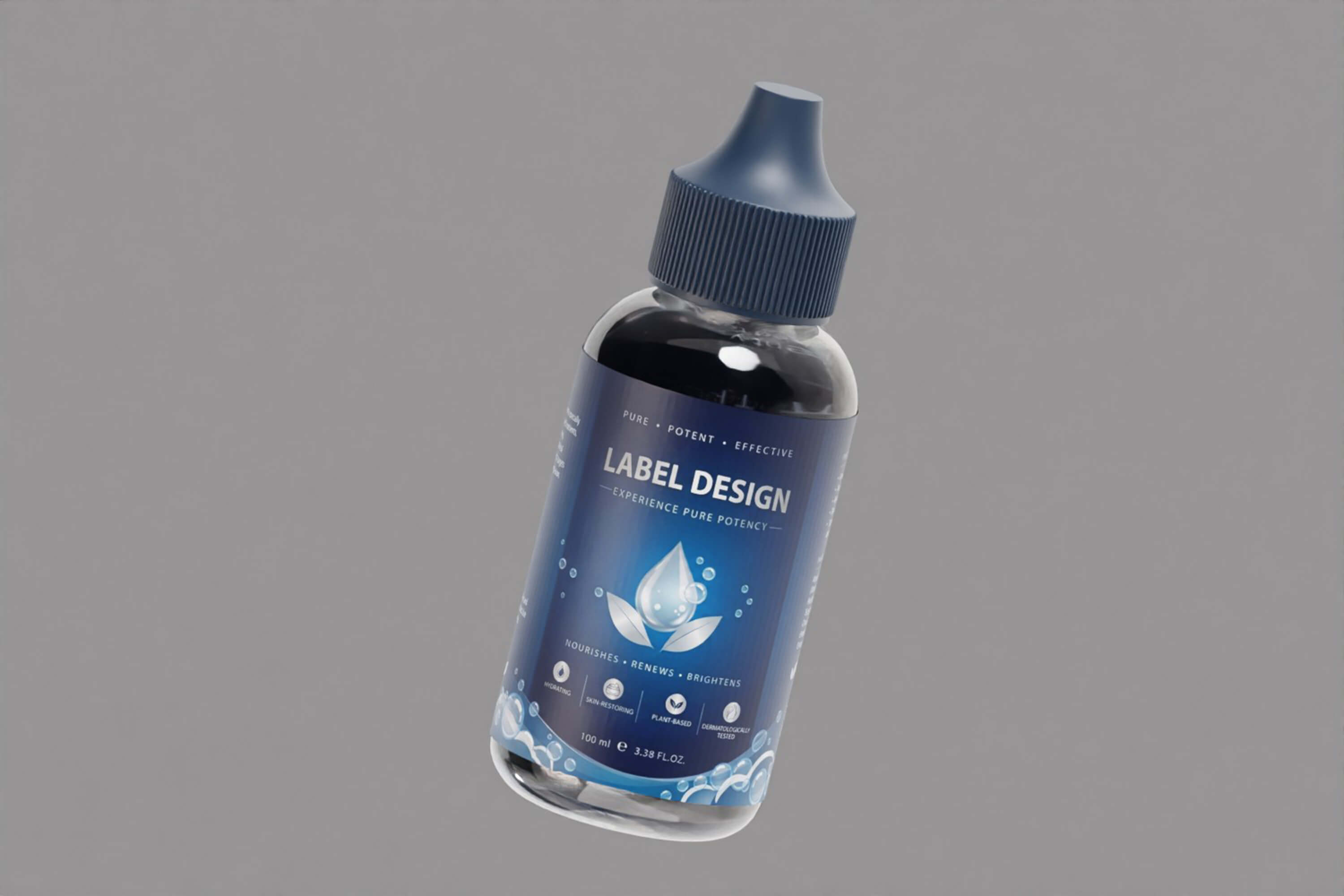 Dropper Bottle Open Closed 3D Model