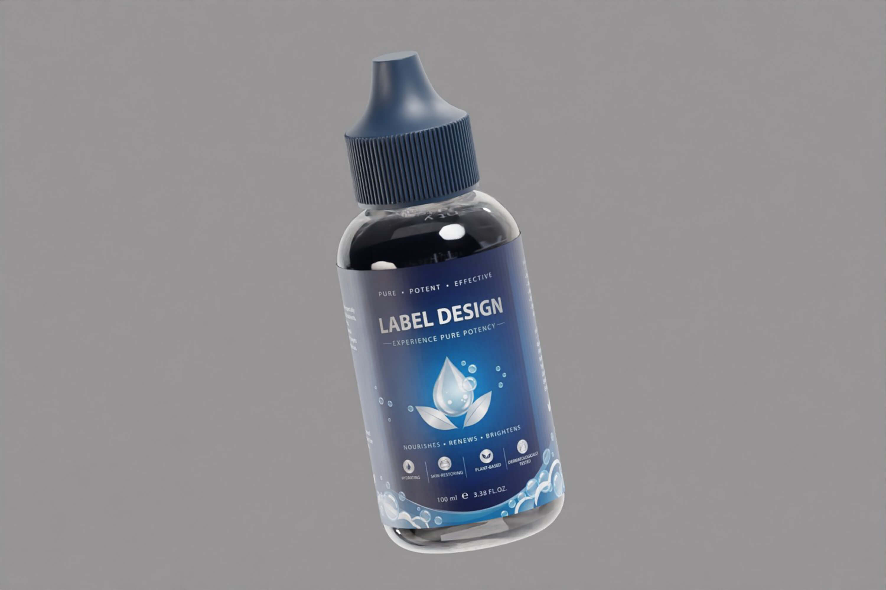 Dropper Bottle Open Closed 3D Model