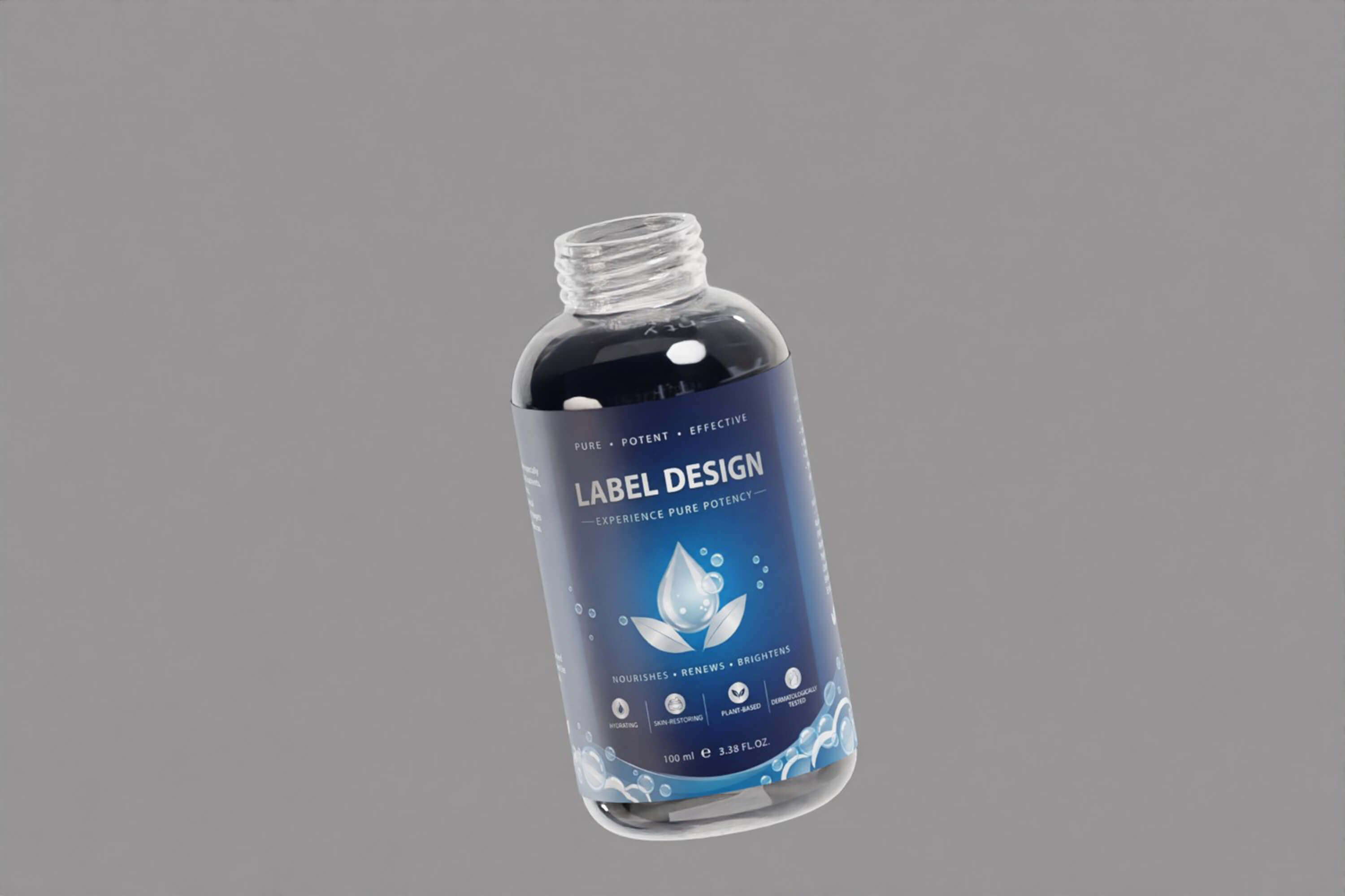 Dropper Bottle Open Closed 3D Model