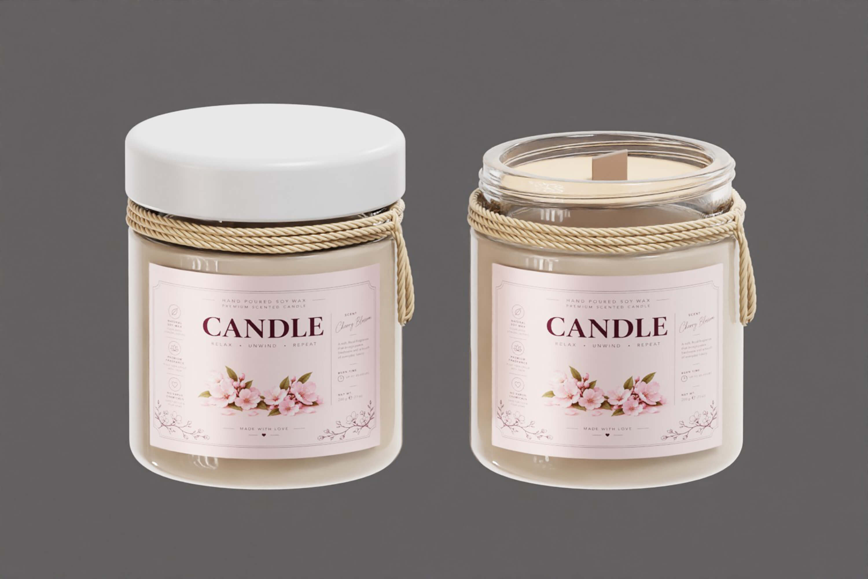 Elegant Scented Candle Jar 3D Model