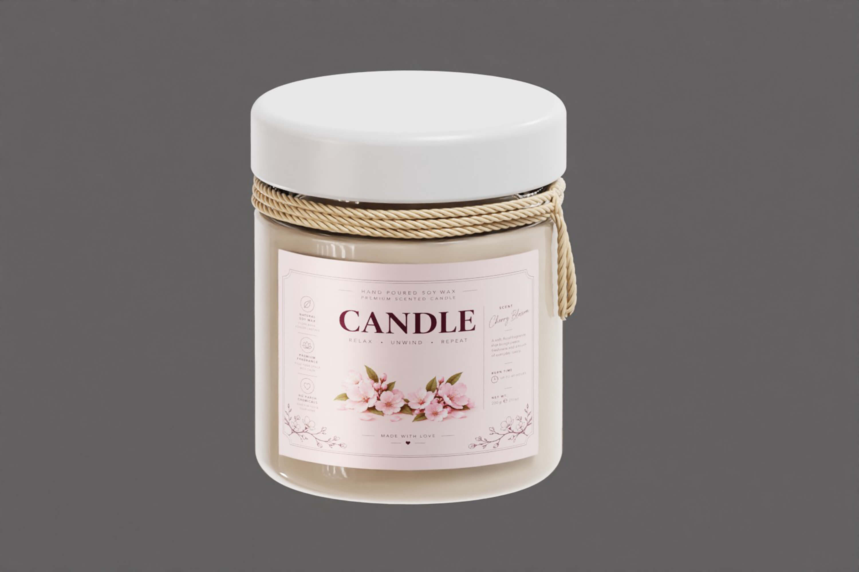 Elegant Scented Candle Jar 3D Model
