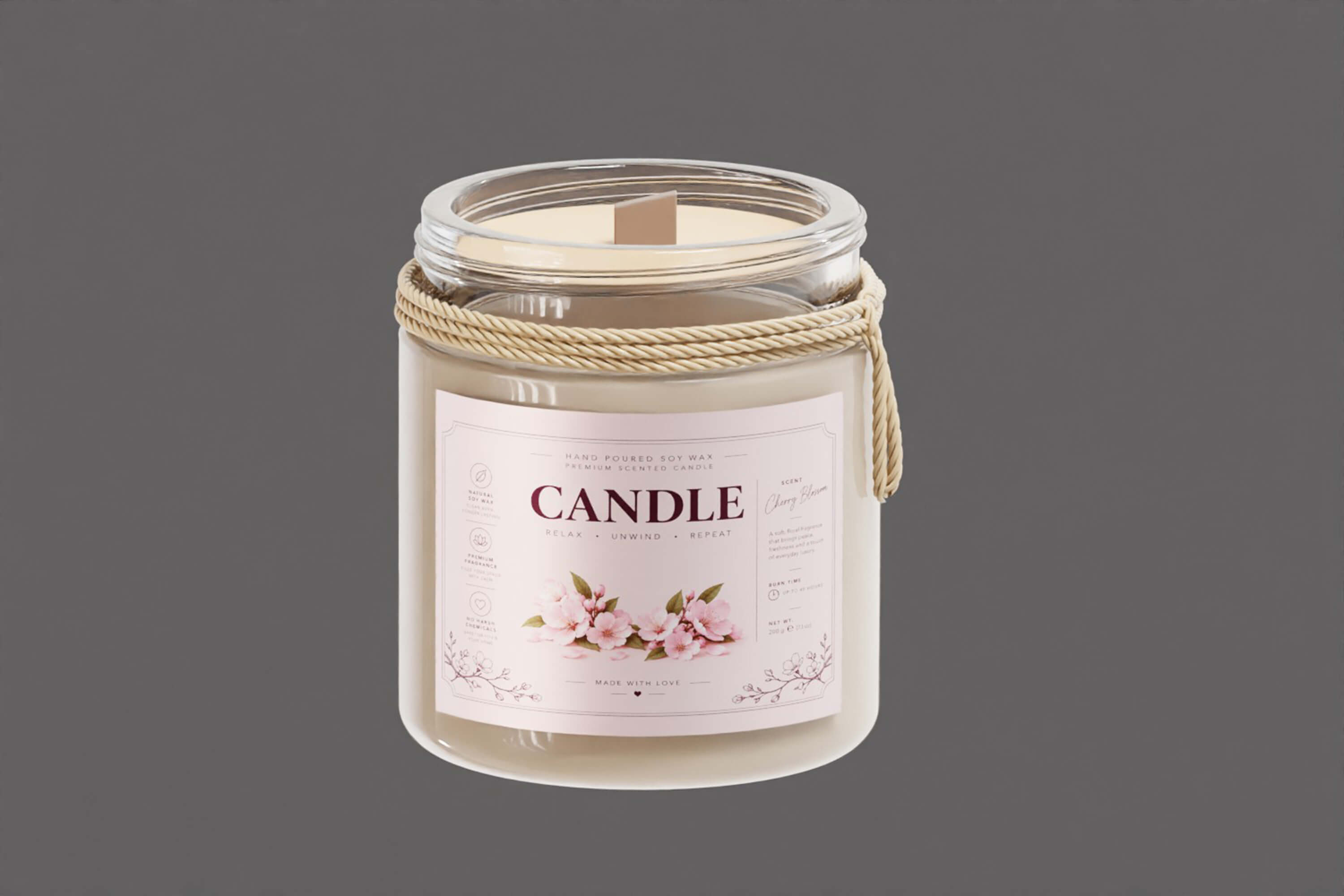 Elegant Scented Candle Jar 3D Model