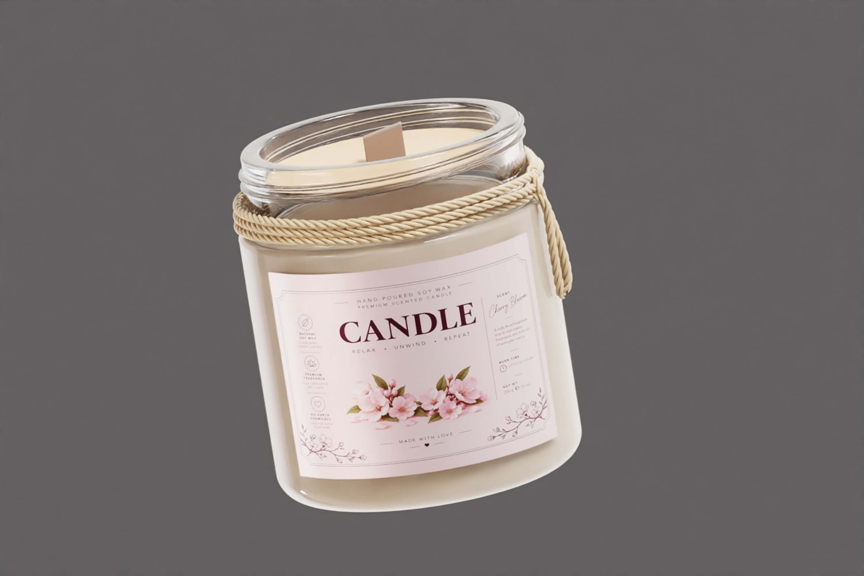 Elegant Scented Candle Jar 3D Model