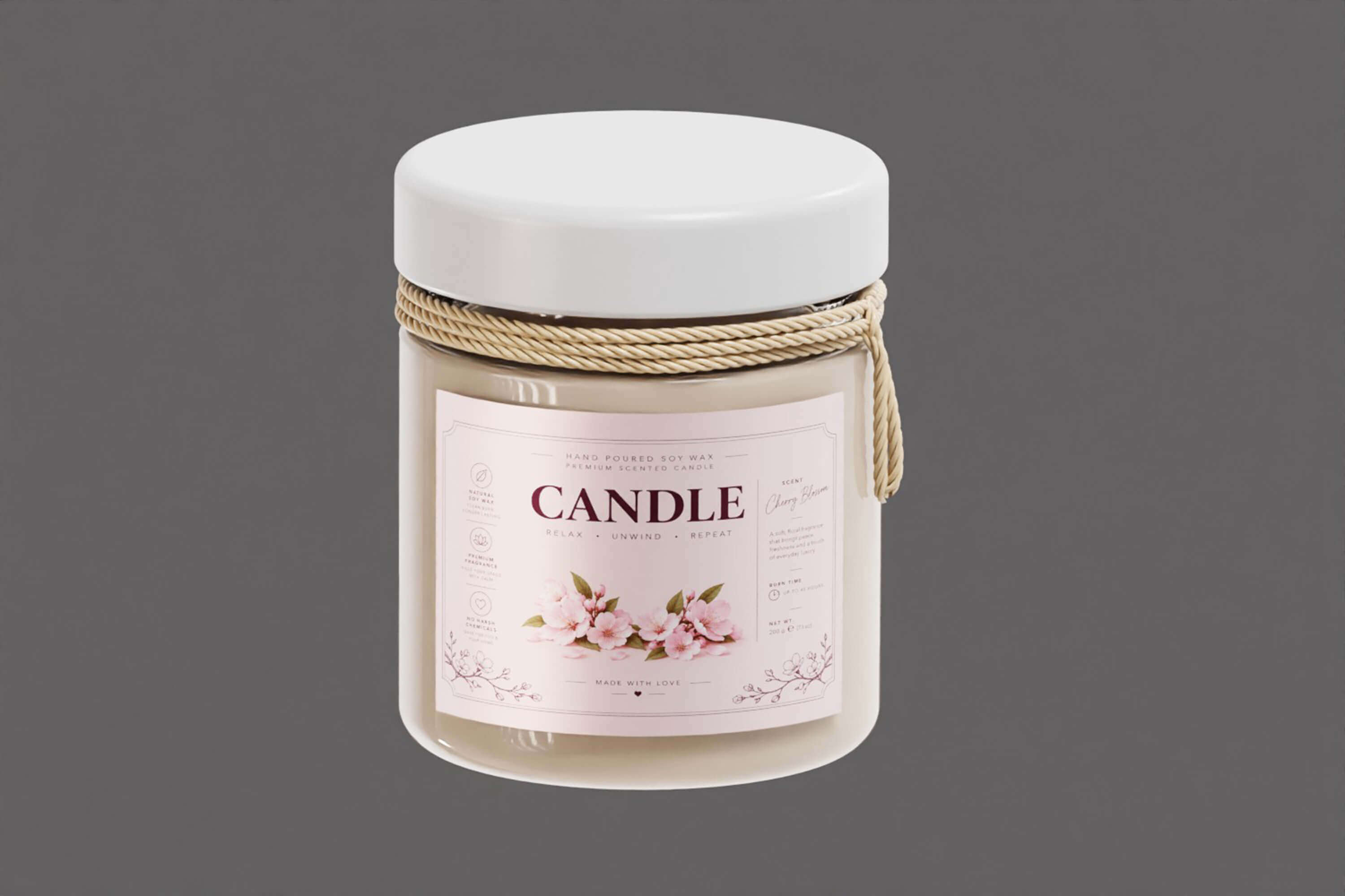 Elegant Scented Candle Jar 3D Model