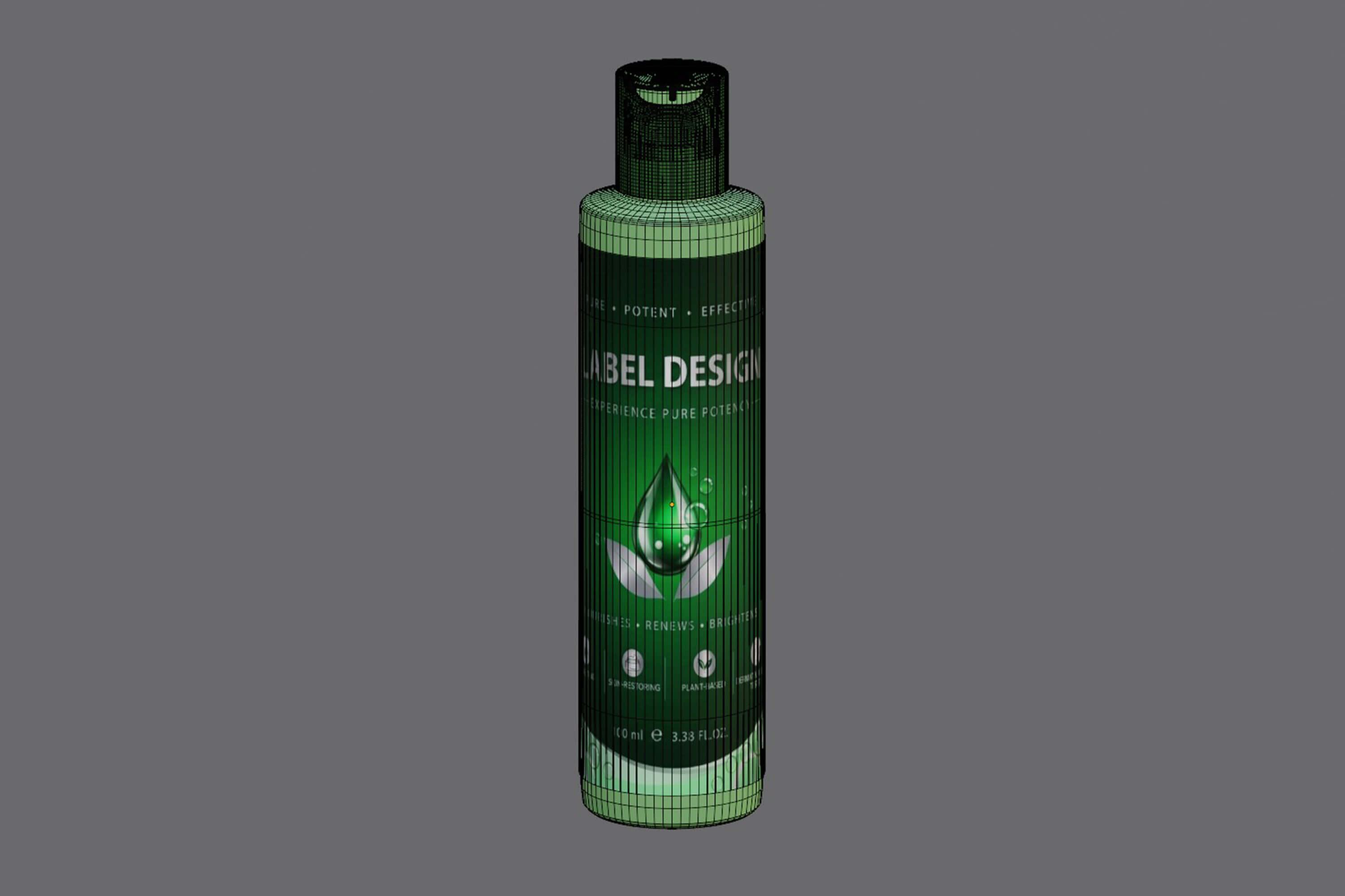 Flip Top Bottle Container 3D Model