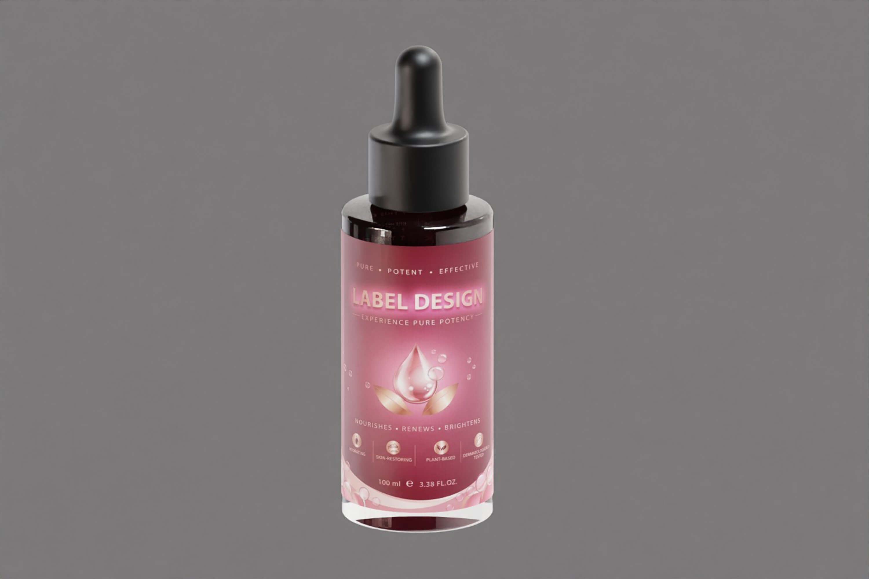Glass Dropper Bottle Container 3D Model