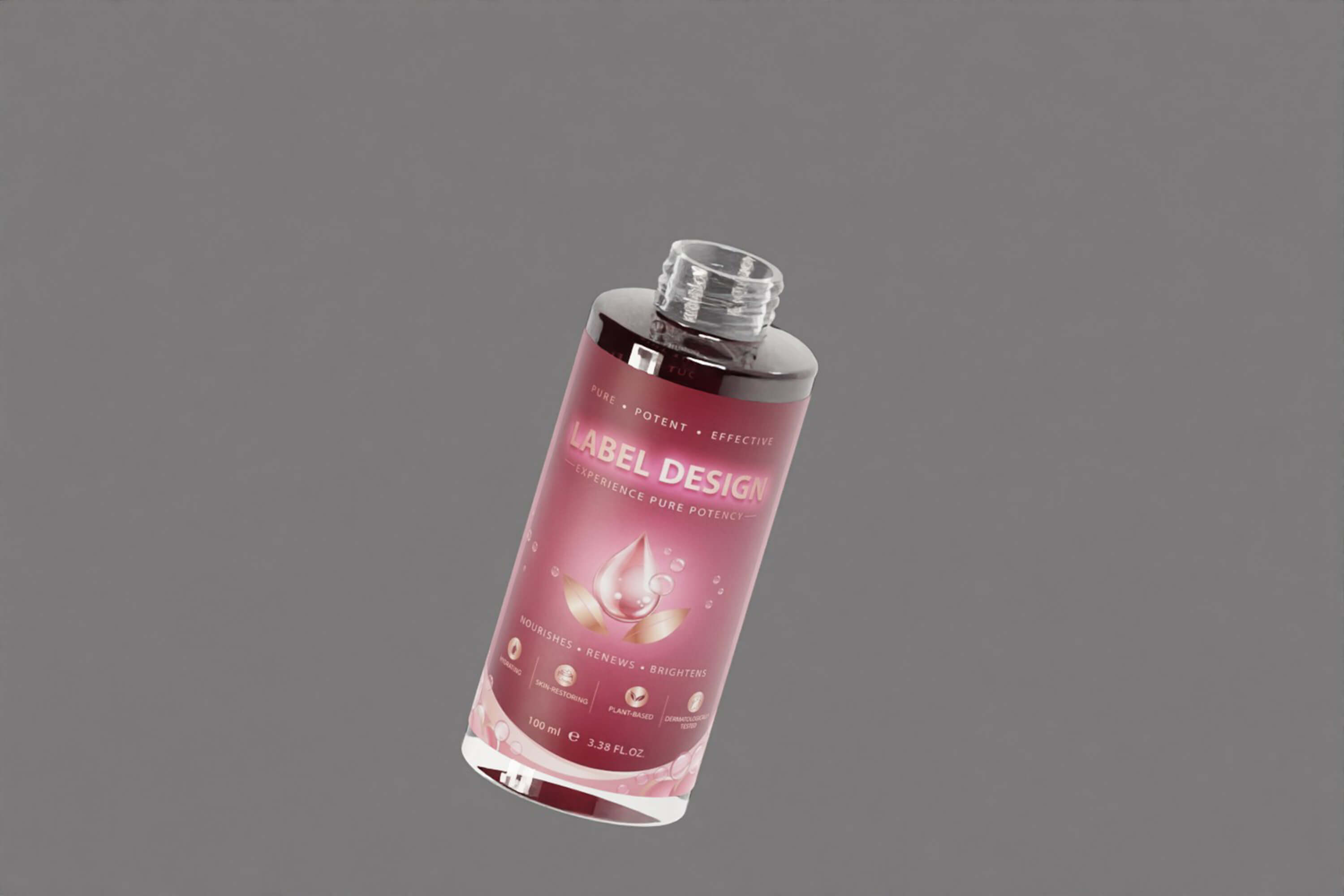 Glass Dropper Bottle Container 3D Model