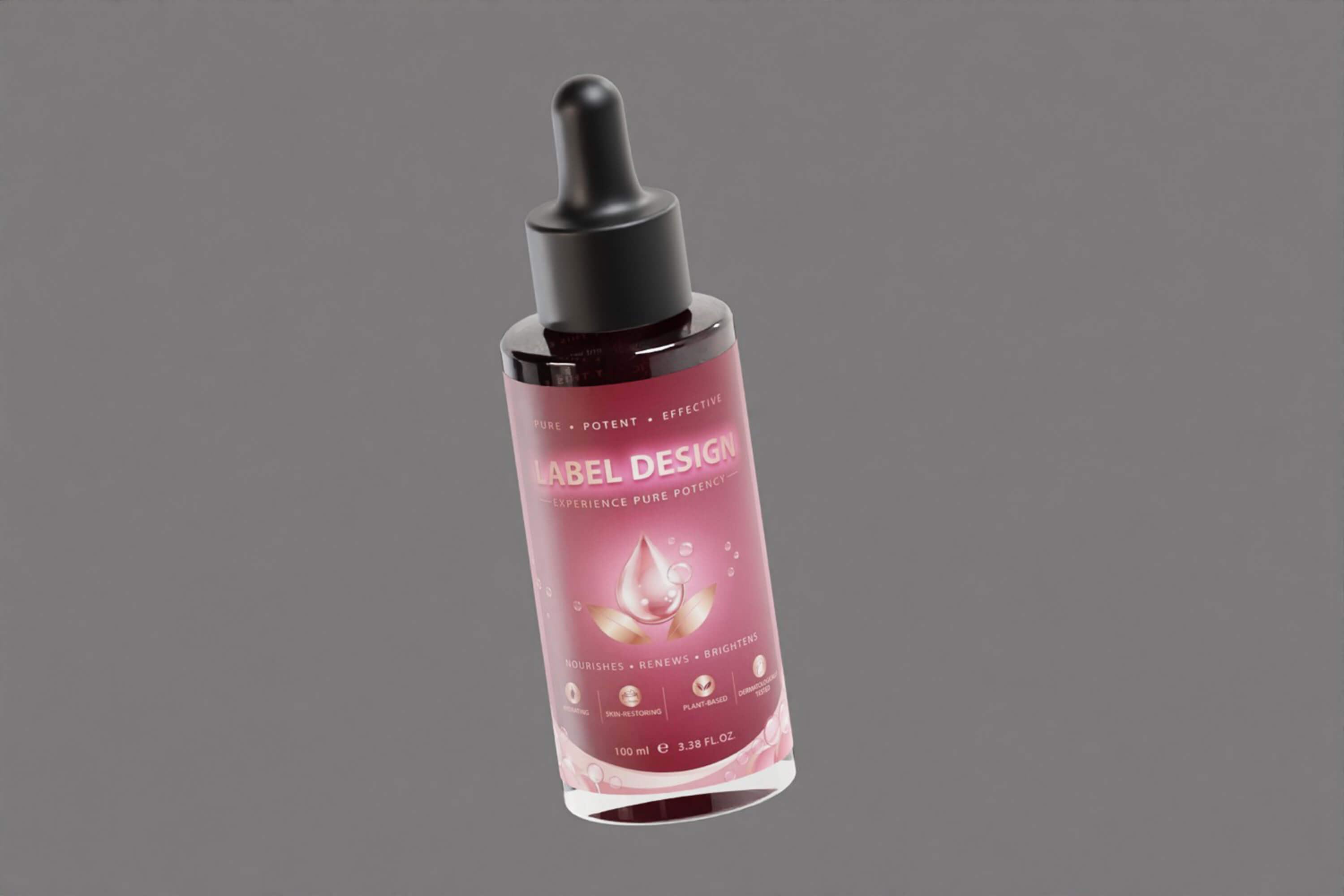 Glass Dropper Bottle Container 3D Model