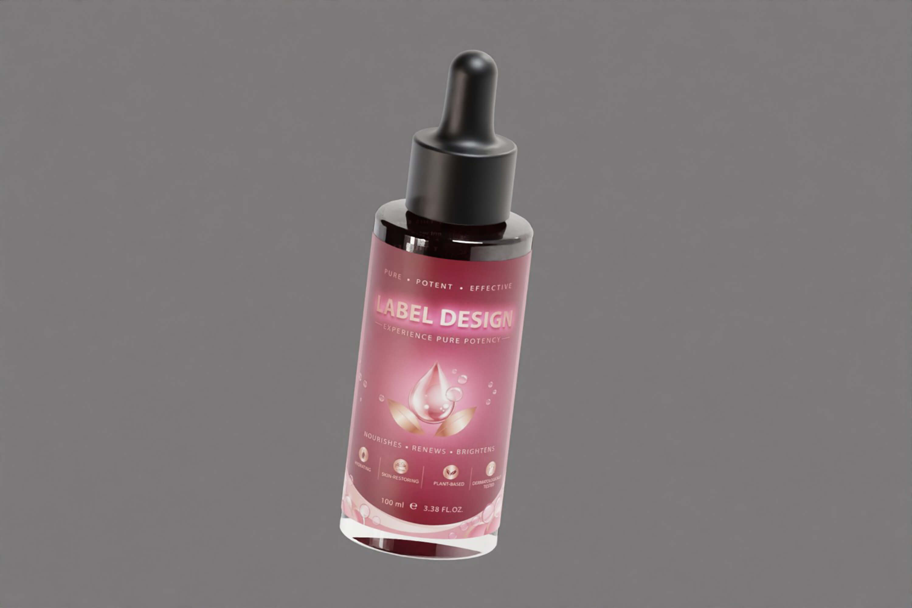 Glass Dropper Bottle Container 3D Model
