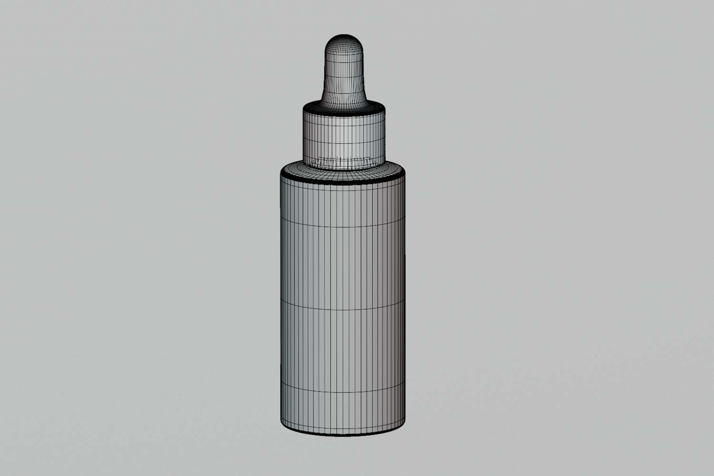 Glass Dropper Bottle Container 3D Model