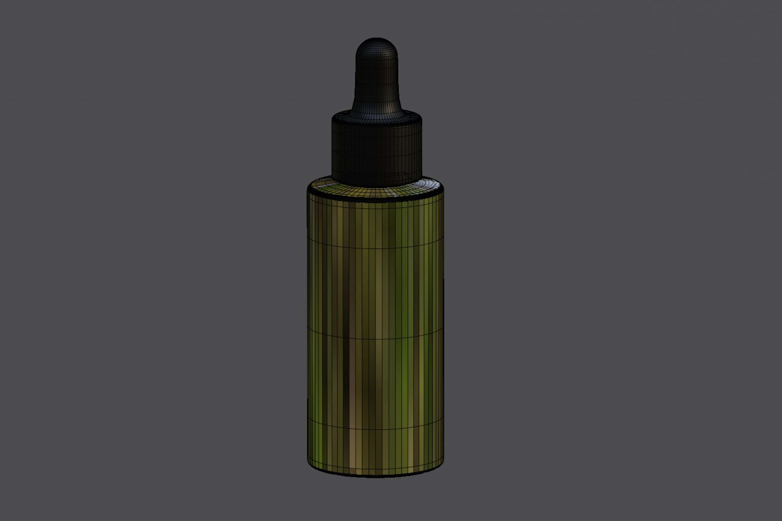 Glass Dropper Bottle Container 3D Model