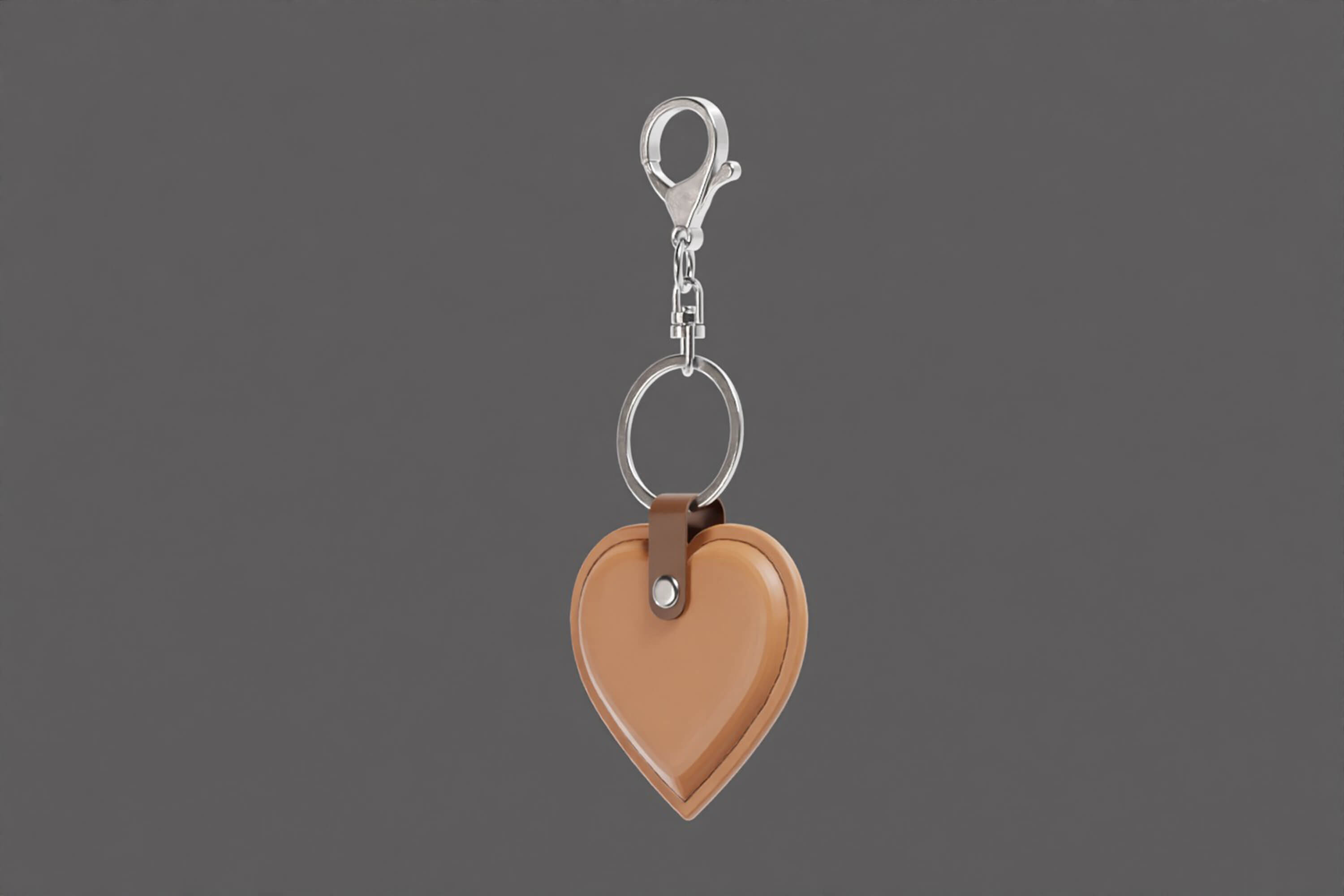 Heart Shaped Leather Keychain 3D Model