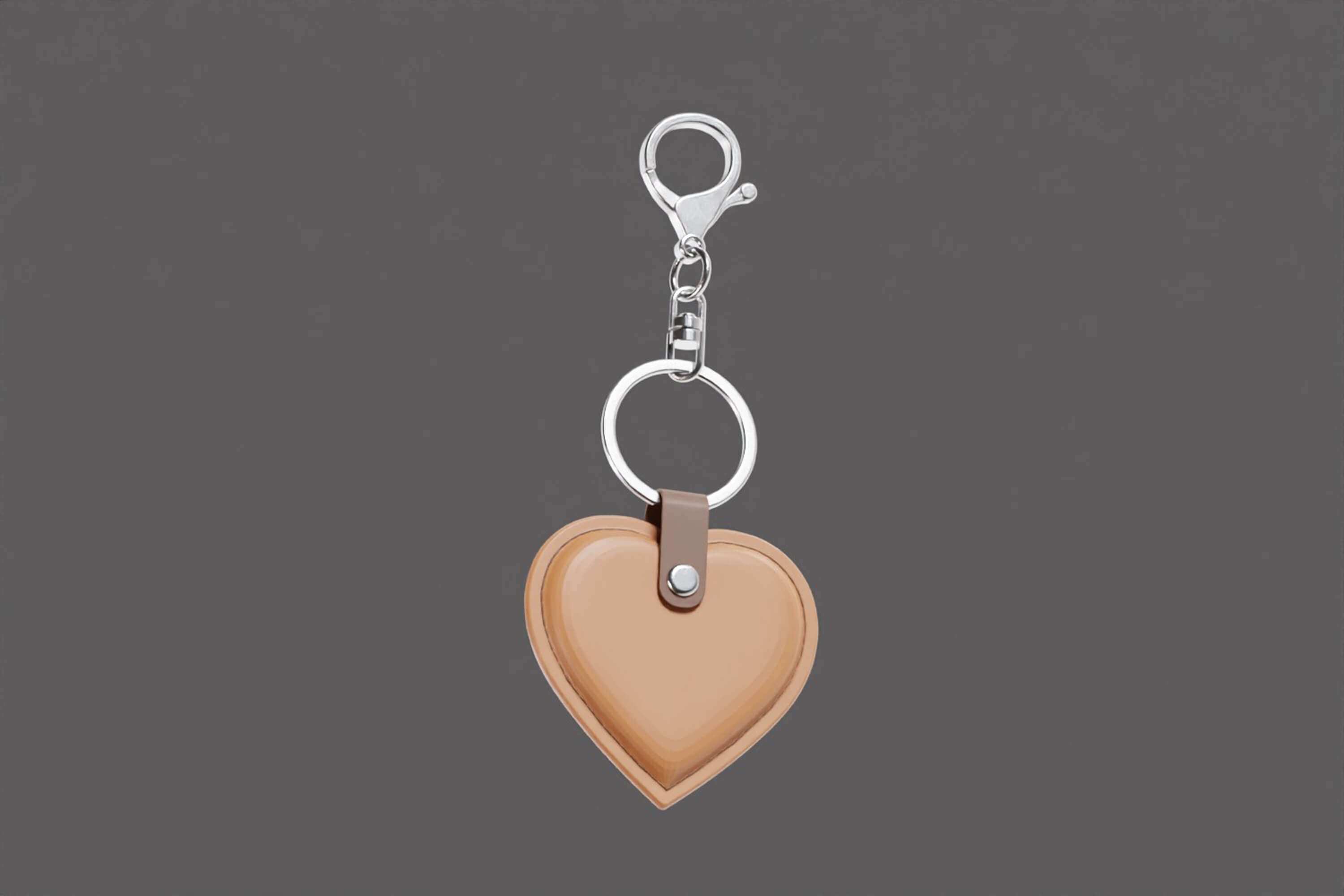 Heart Shaped Leather Keychain 3D Model