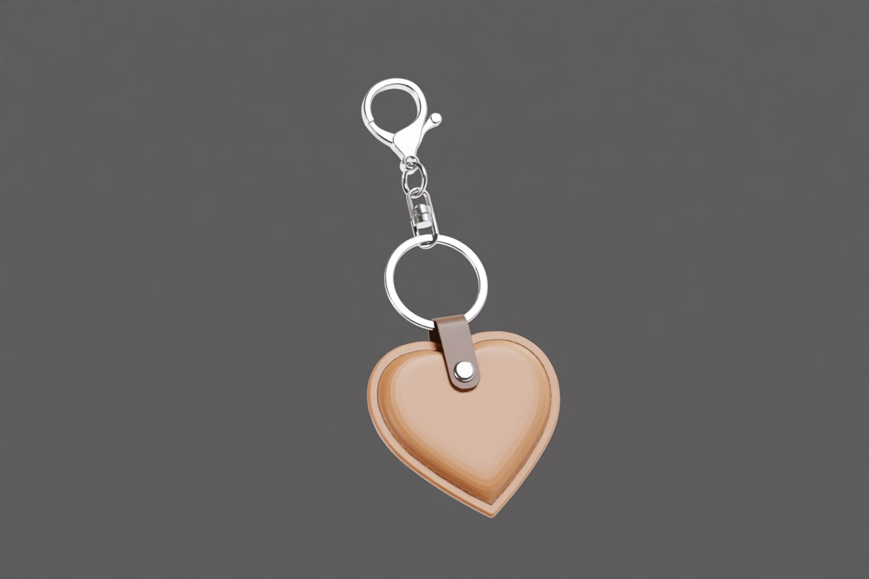 Heart Shaped Leather Keychain 3D Model