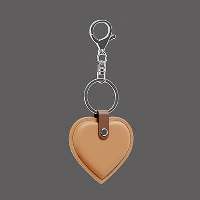 Heart Shaped Leather Keychain