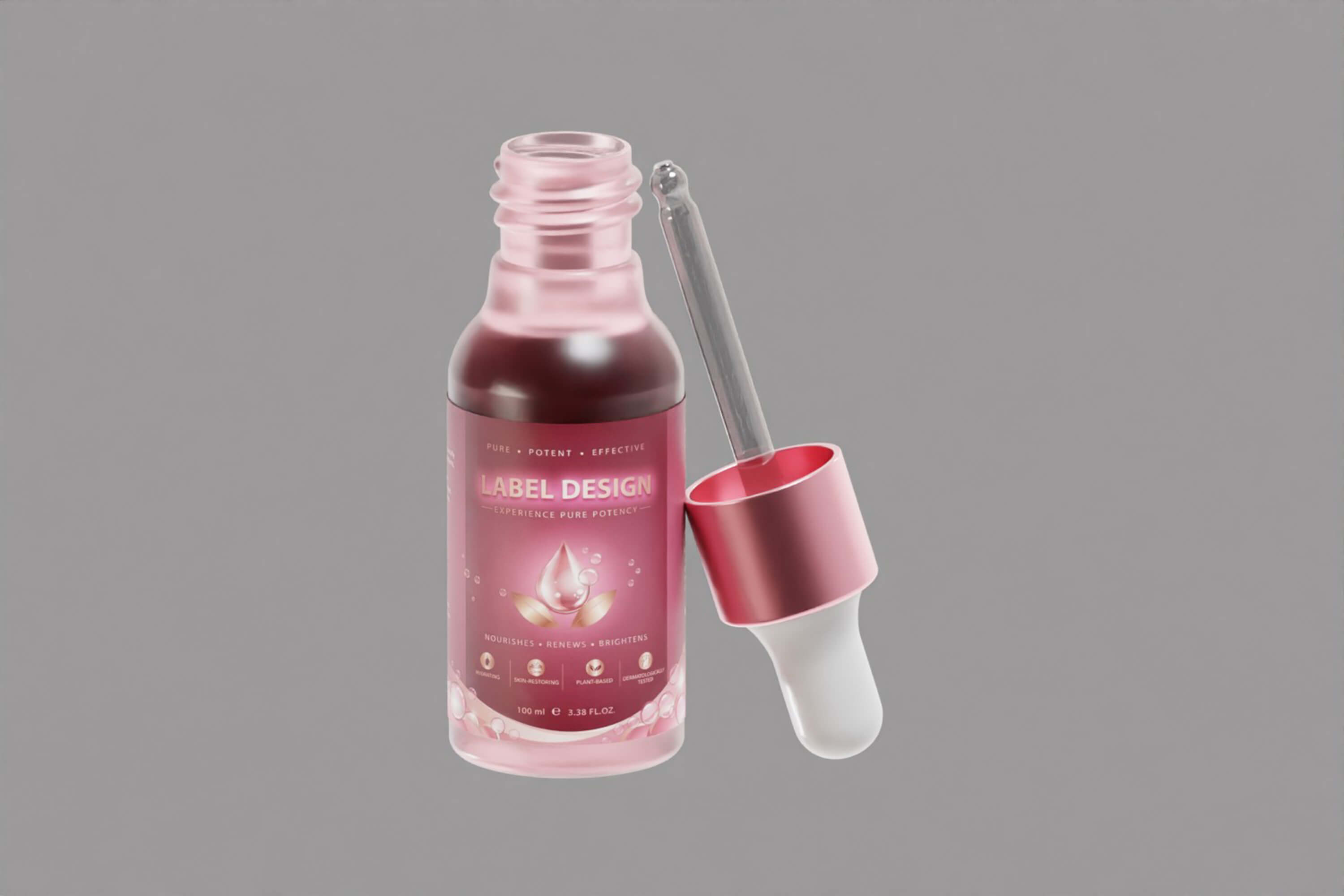 Luxury Serum Dropper Bottle 3D Model