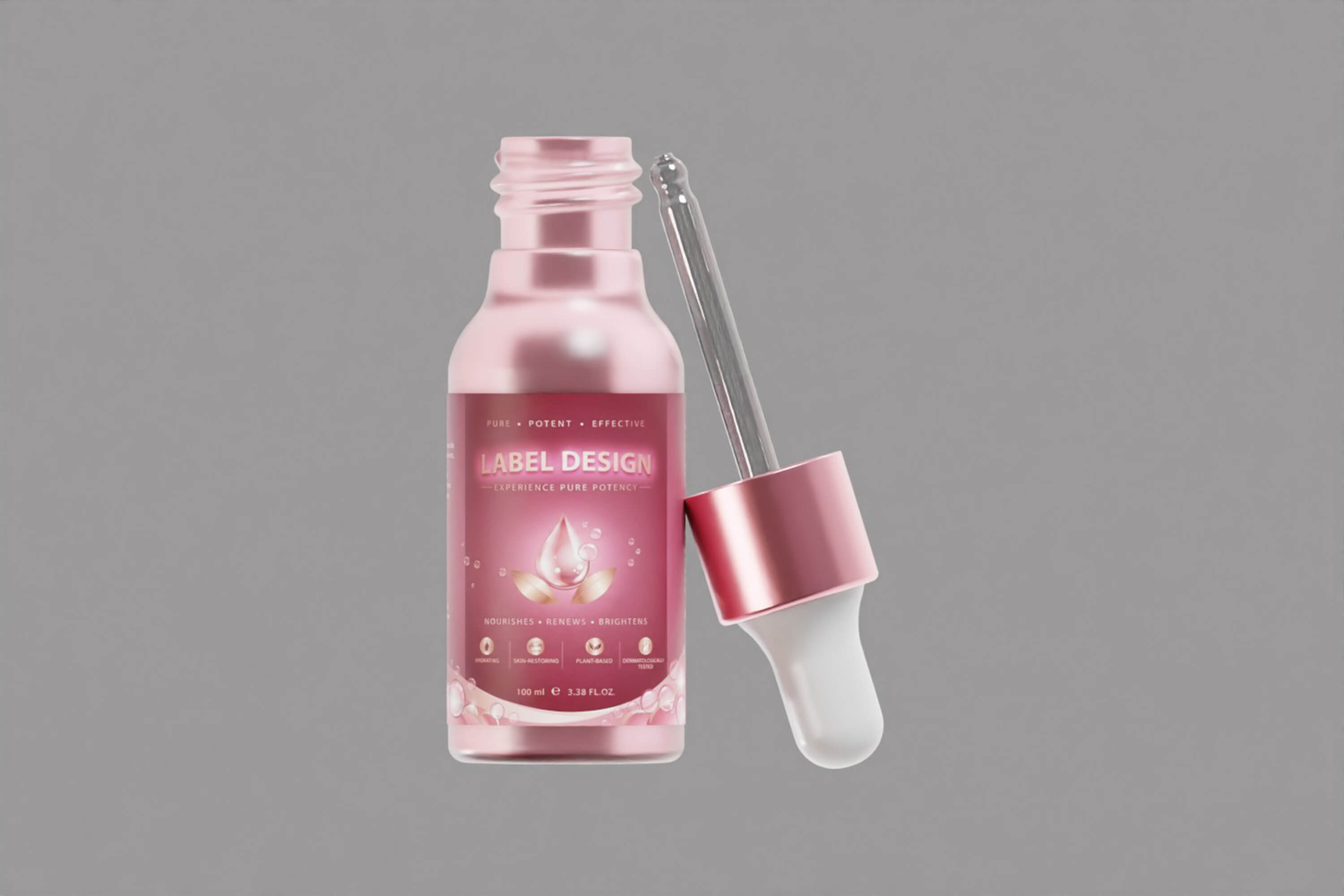 Luxury Serum Dropper Bottle 3D Model