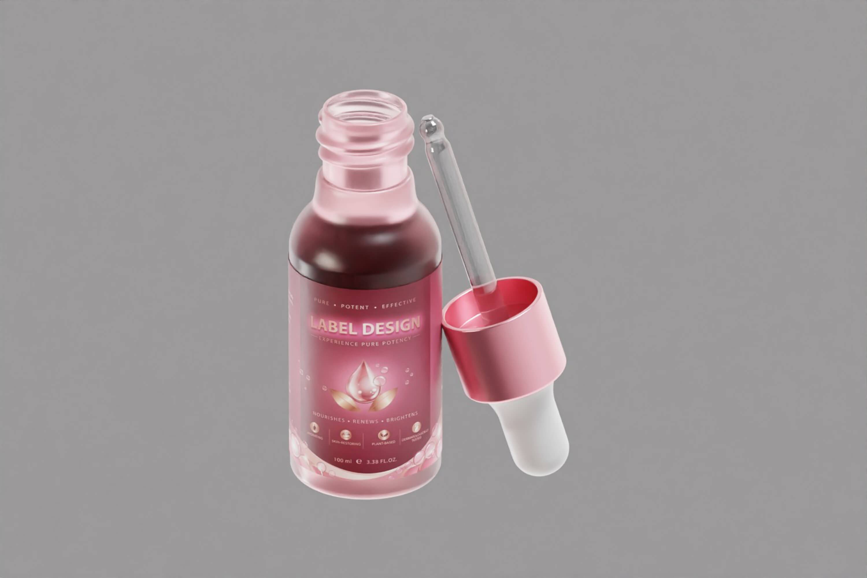 Luxury Serum Dropper Bottle 3D Model