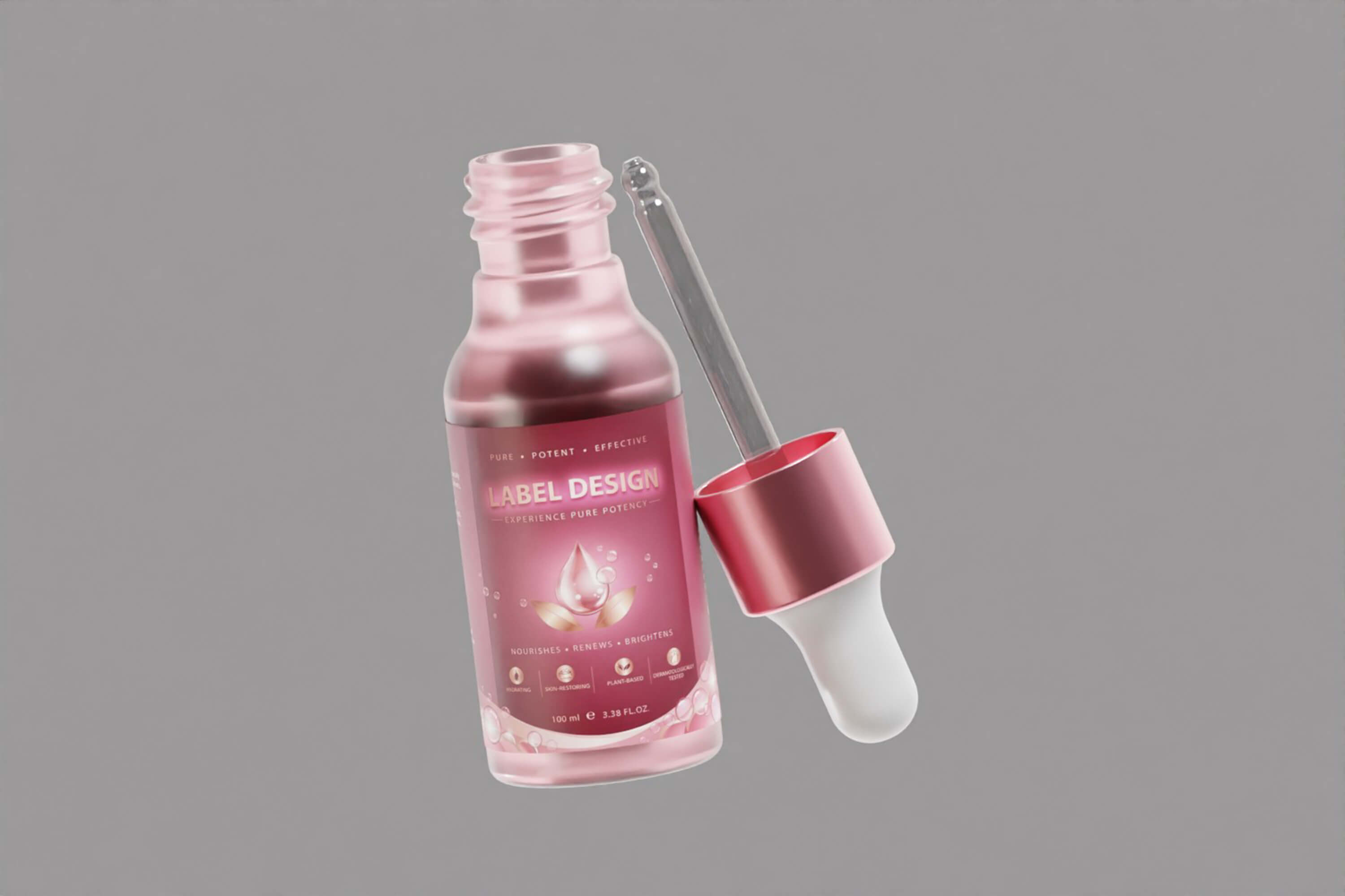 Luxury Serum Dropper Bottle 3D Model
