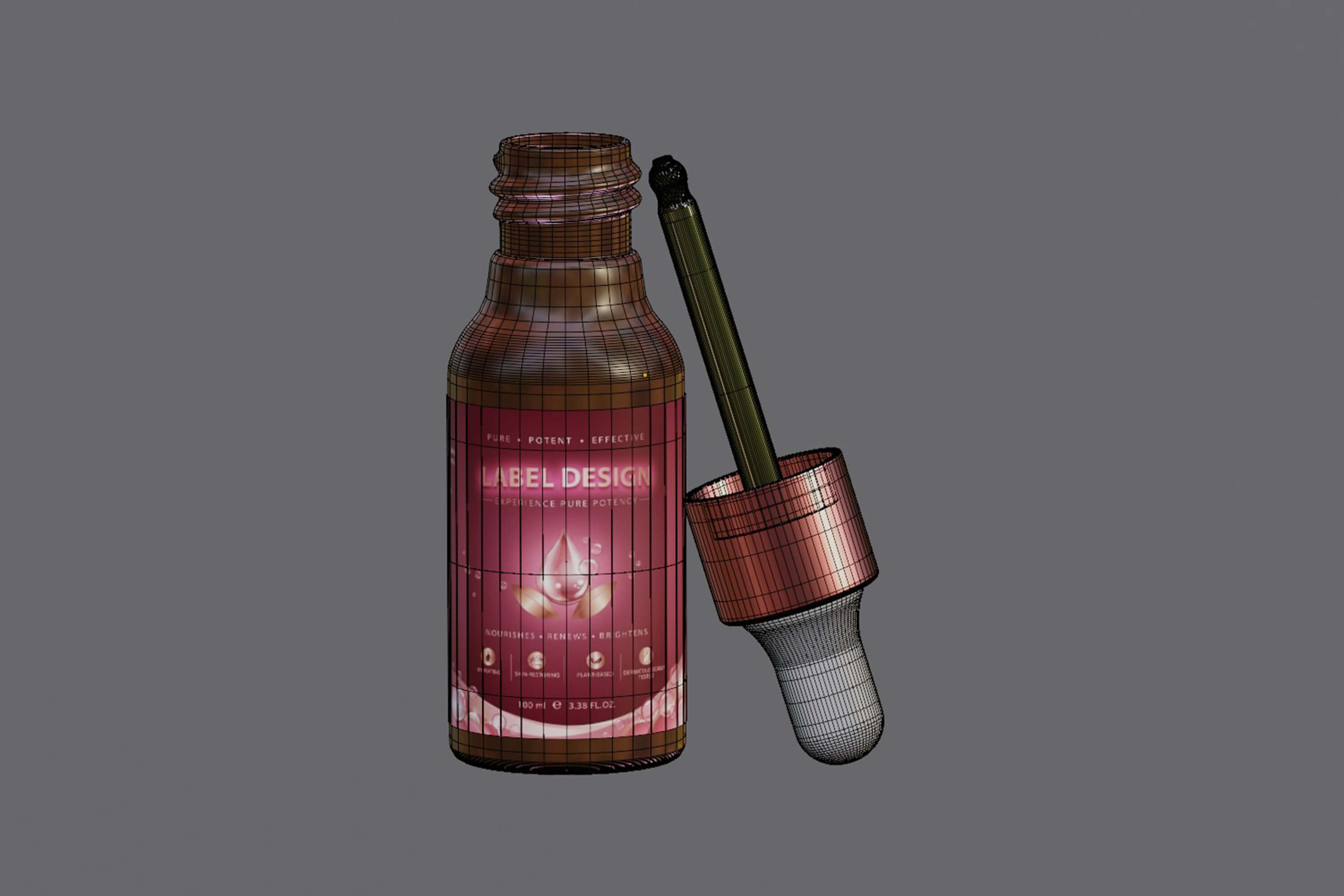 Luxury Serum Dropper Bottle 3D Model