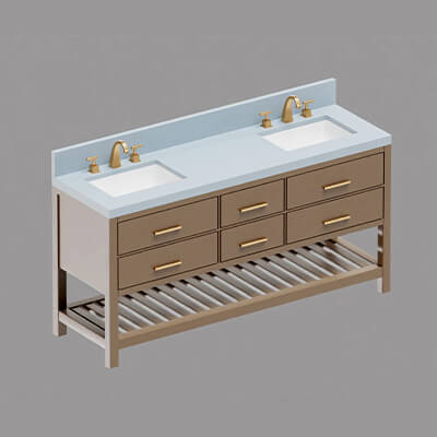 Modern Double Sink Bathroom Vanity Cabinet