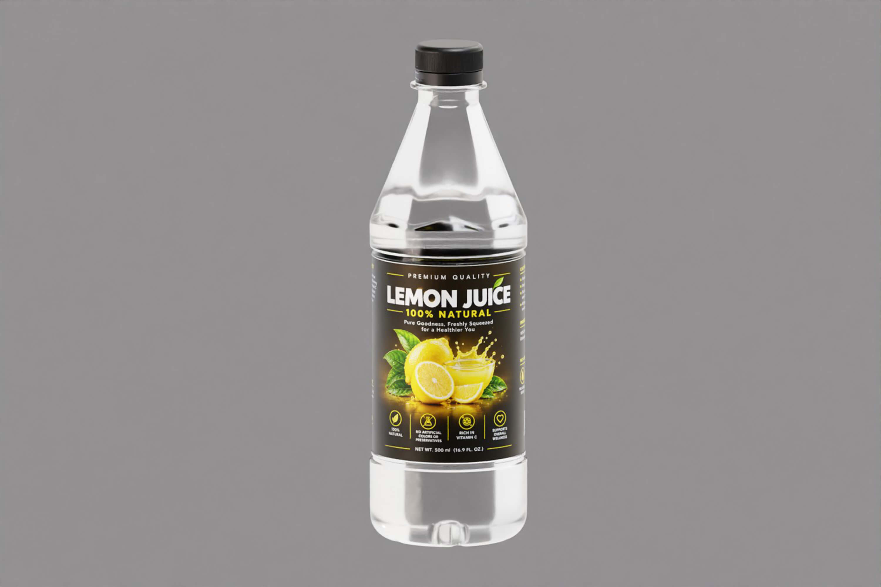 Premium Lemon Juice Bottles 3D Model