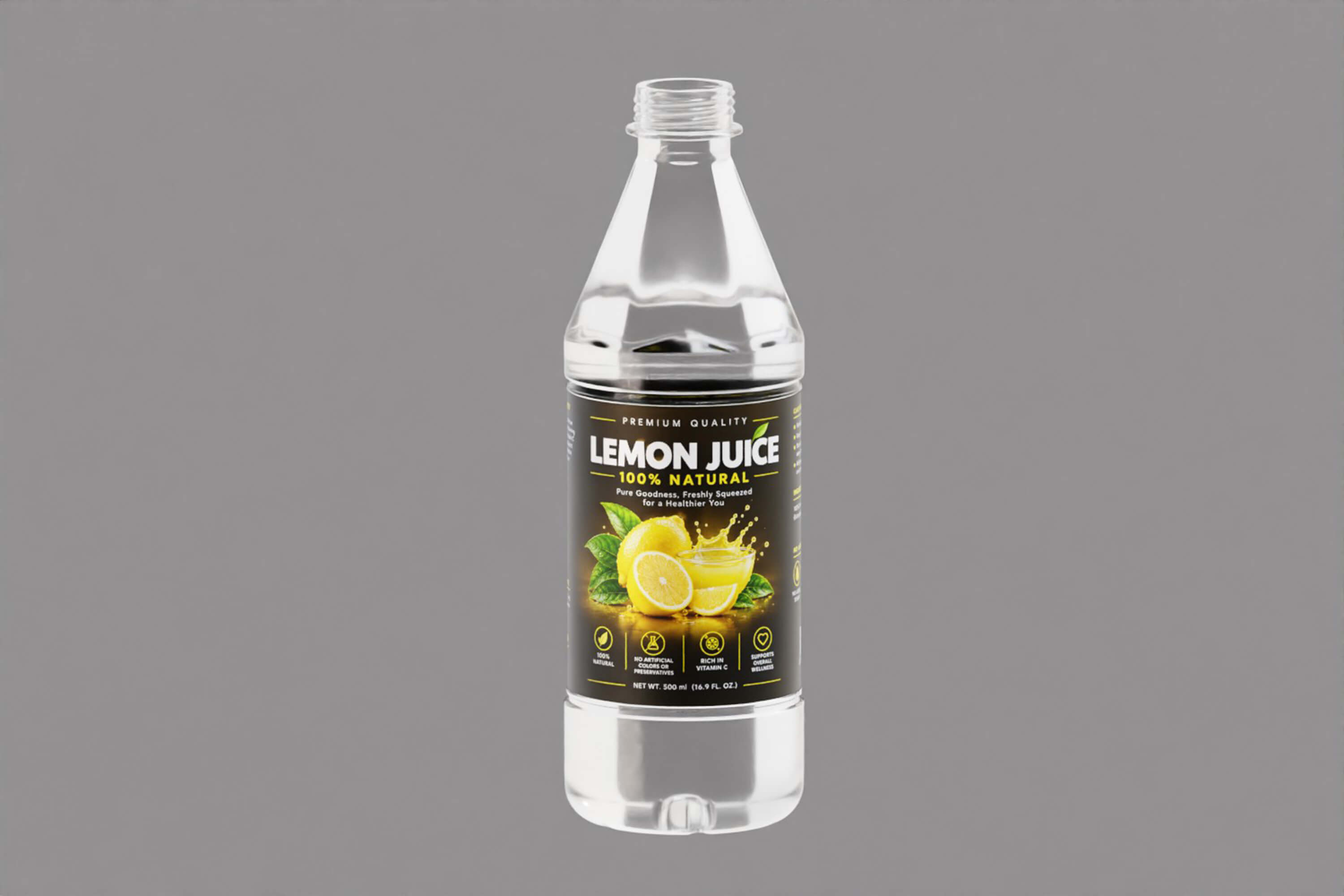 Premium Lemon Juice Bottles 3D Model