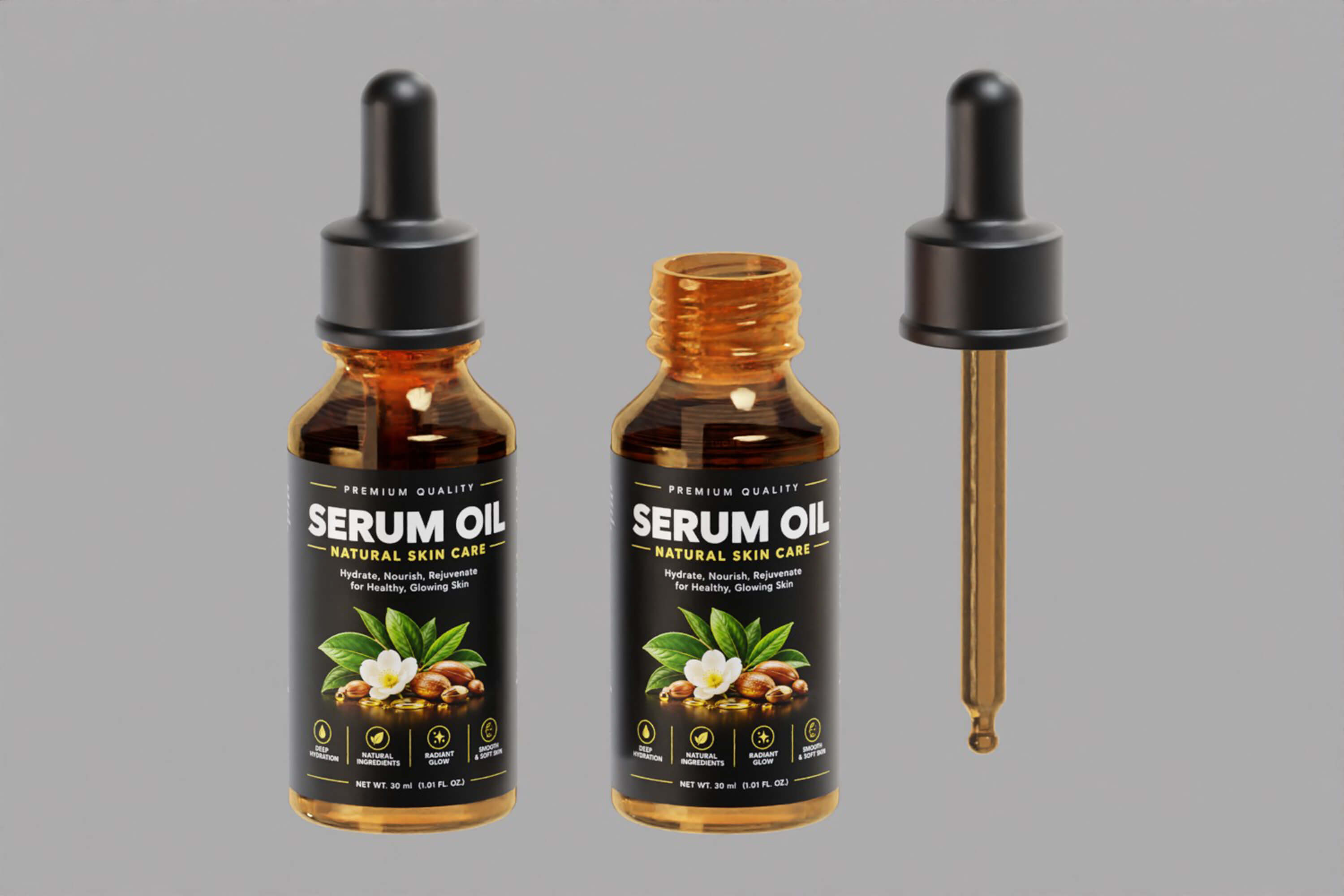 Serum Oil Dropper Bottle 3D Model