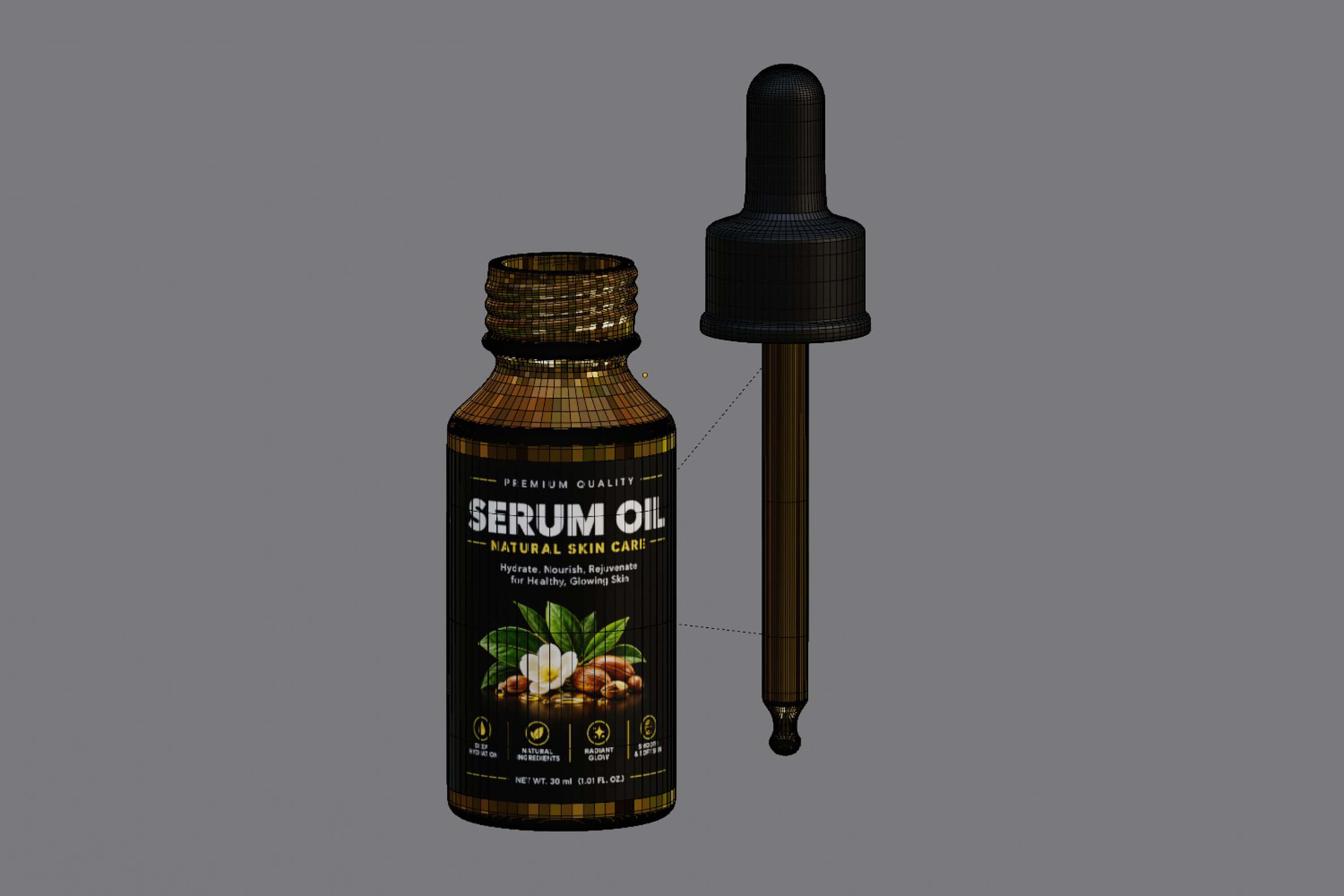 Serum Oil Dropper Bottle 3D Model