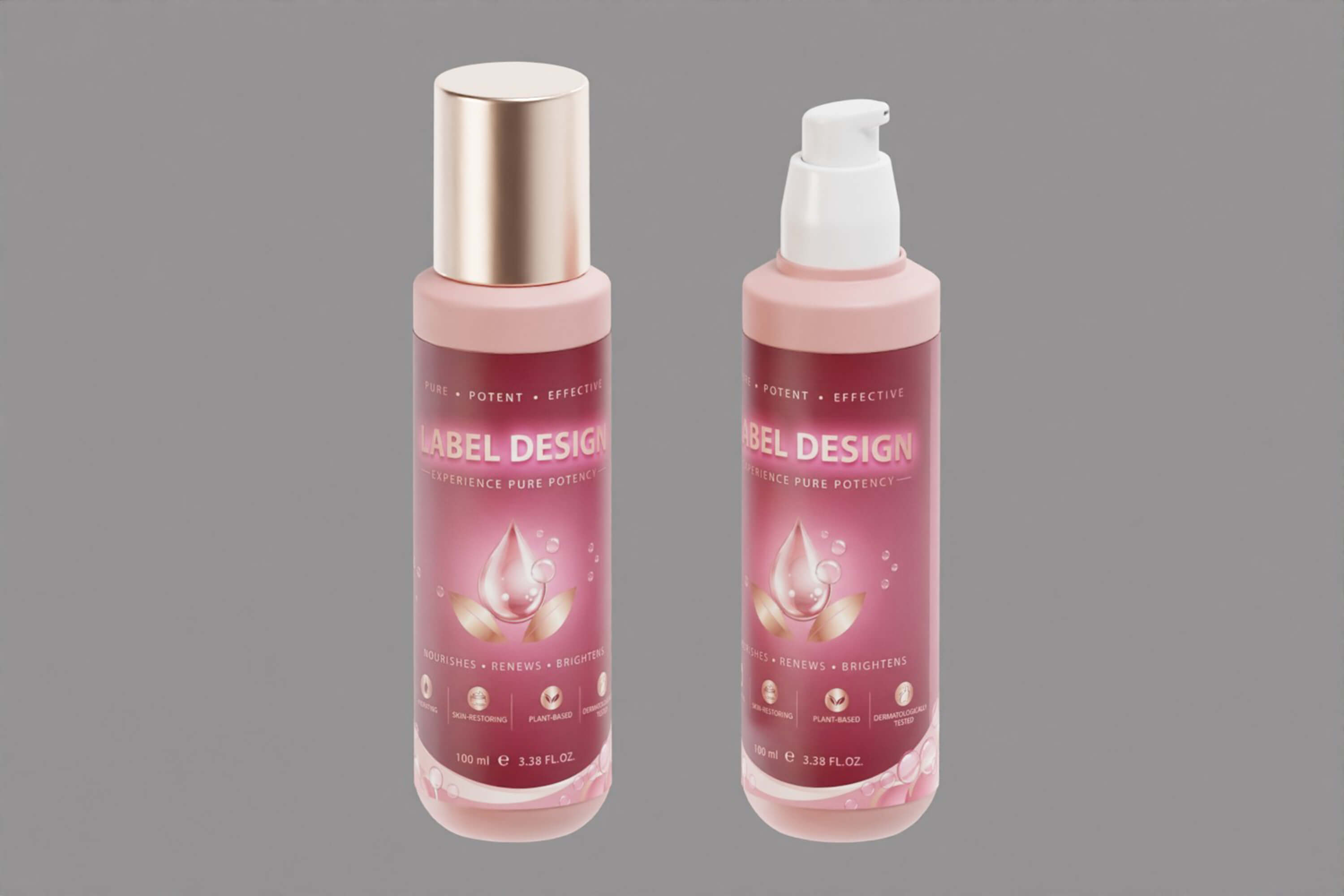 Serum Pump Bottle Container 3D Model