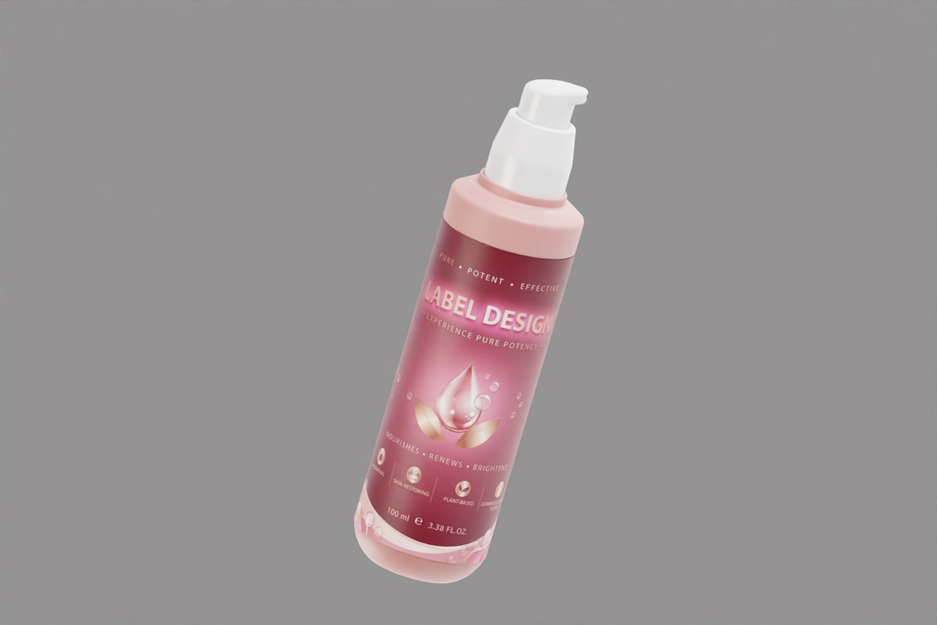 Serum Pump Bottle Container 3D Model