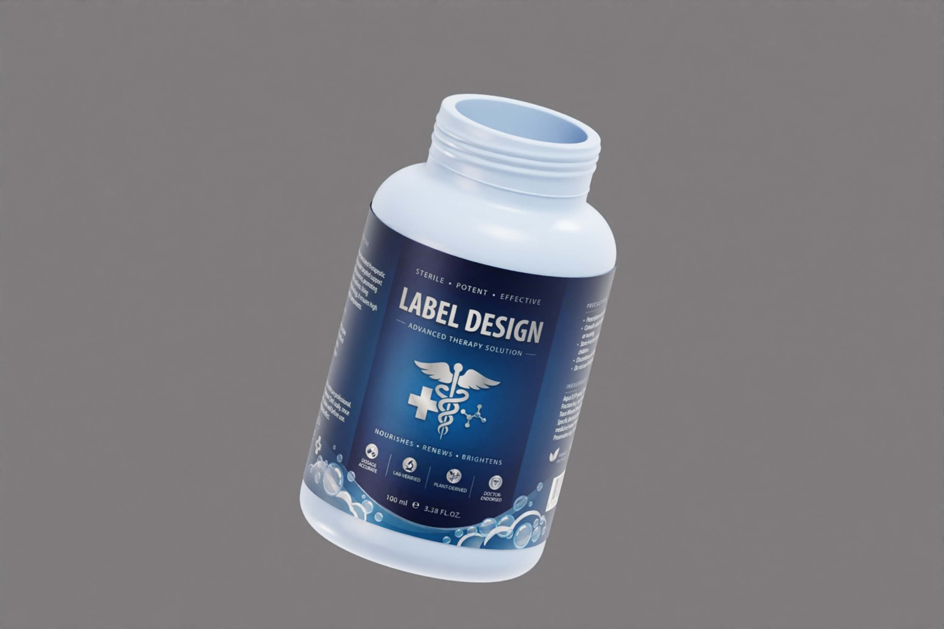 Supplement Pill Bottle Container 3D Model