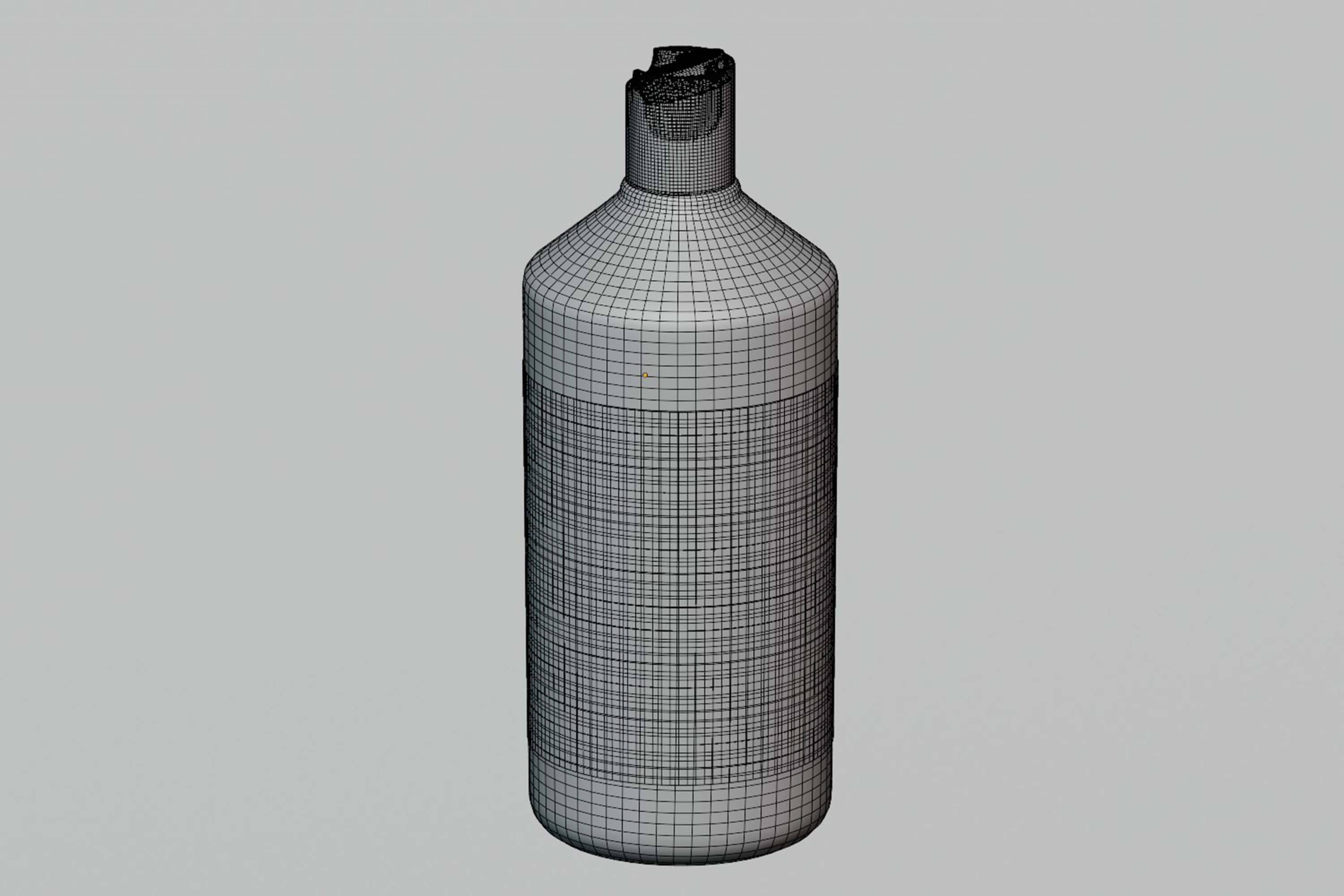 Transparent Cosmetic Bottle black Cap 3D Model