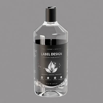 Transparent Cosmetic Bottle black Cap