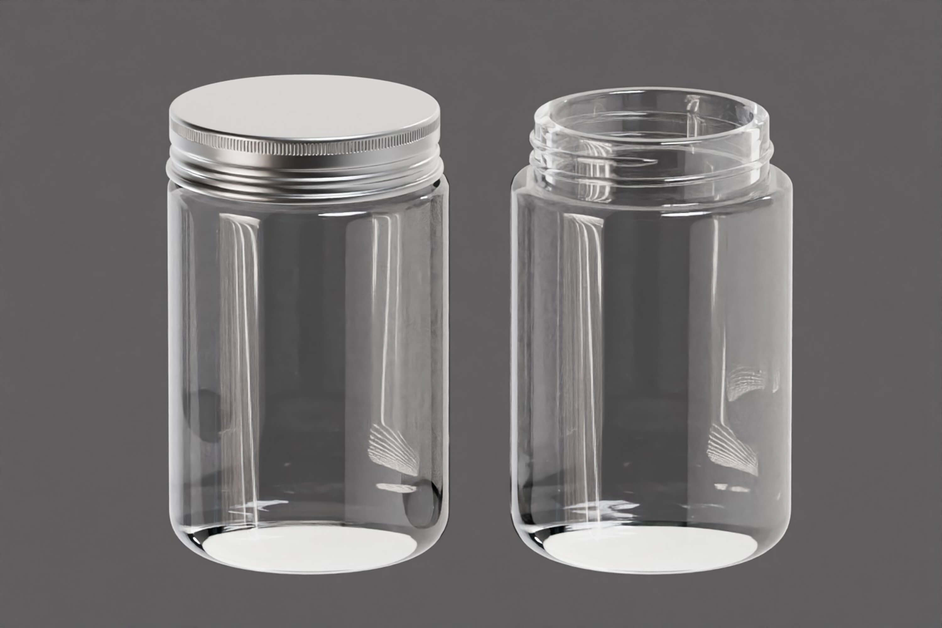 Transparent Jar Silver Lid 3D Model