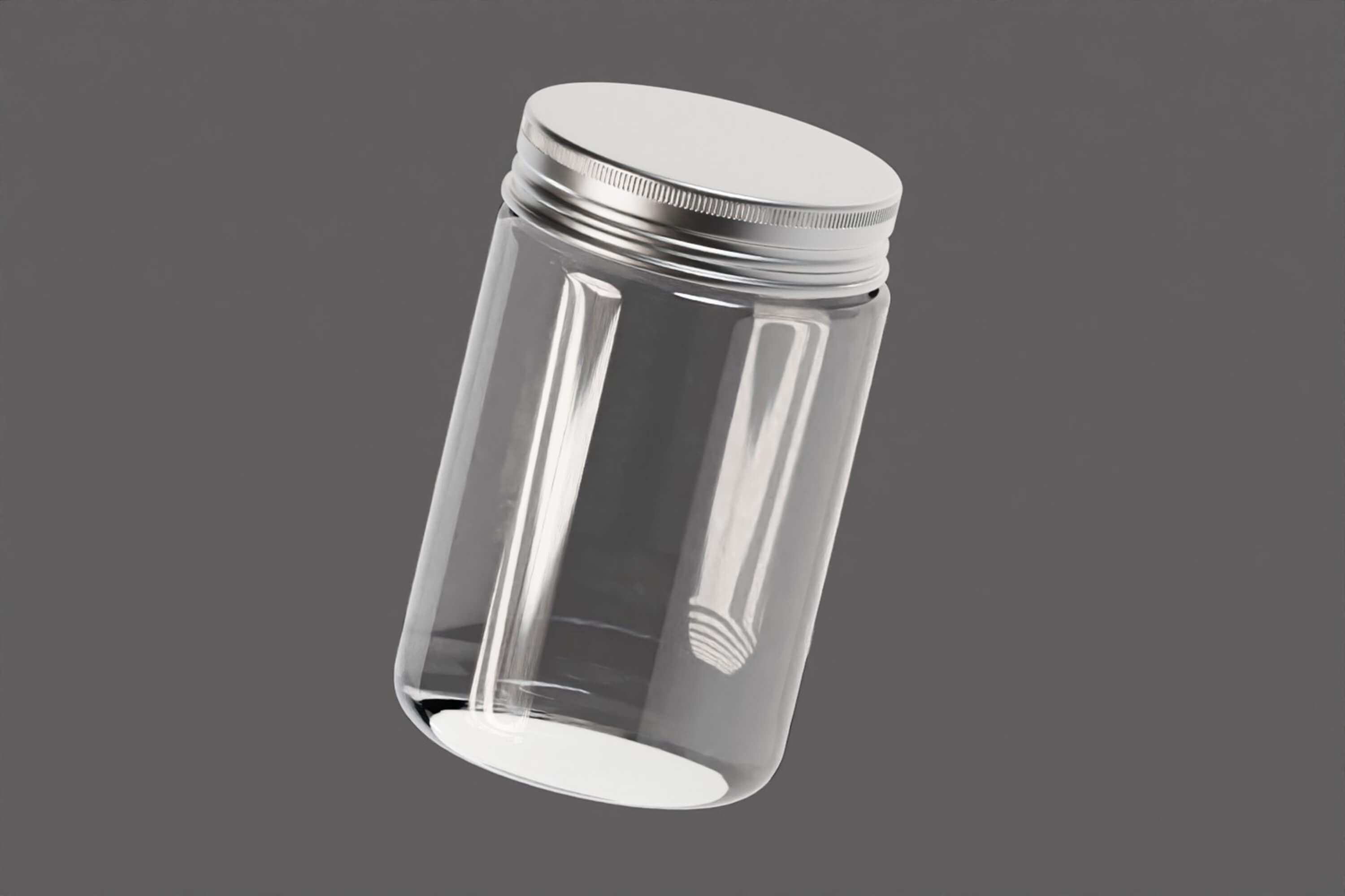 Transparent Jar Silver Lid 3D Model