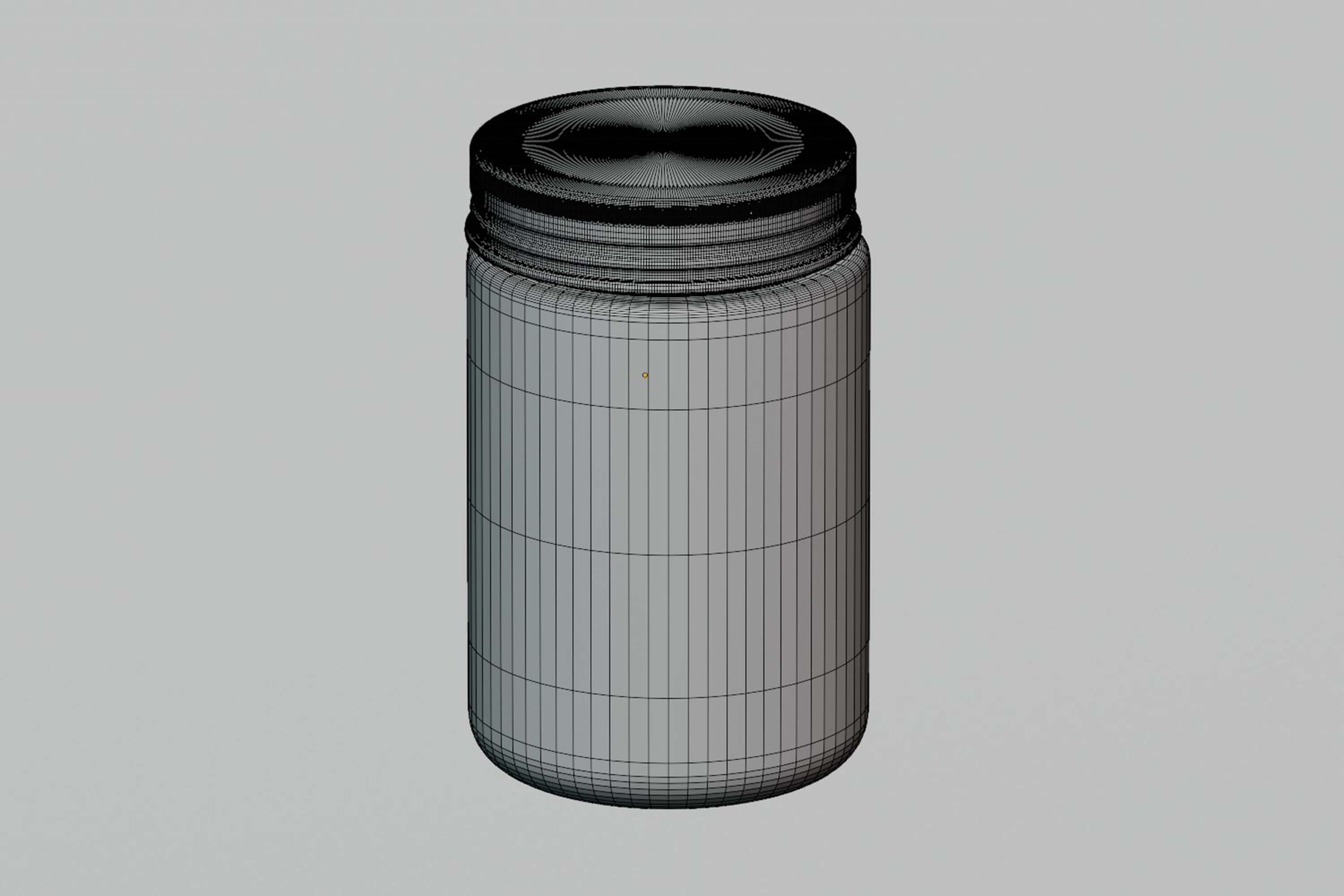 Transparent Jar Silver Lid 3D Model