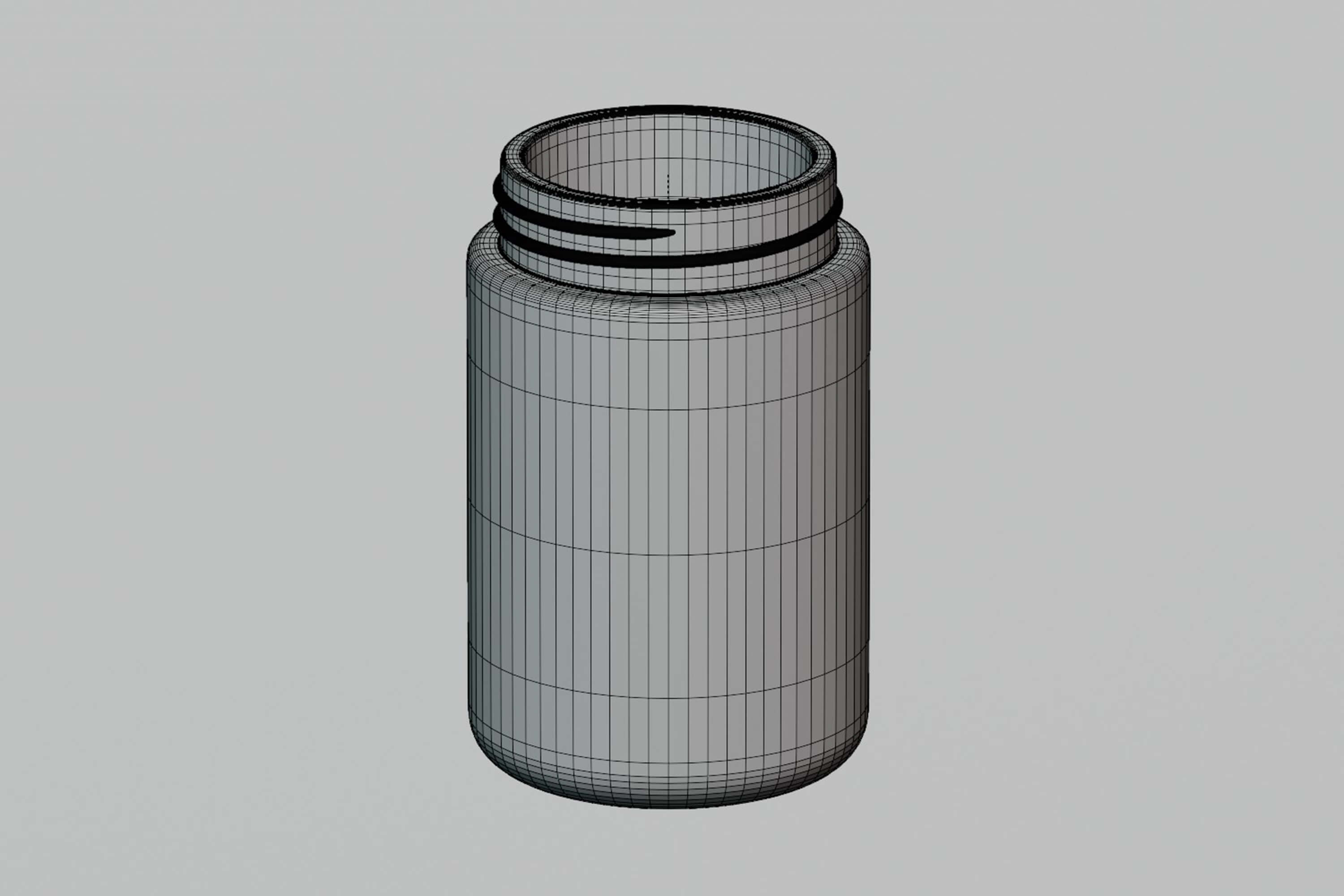 Transparent Jar Silver Lid 3D Model