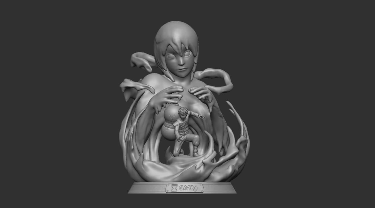 Gaara and Sand Spirit Mother 3D Model