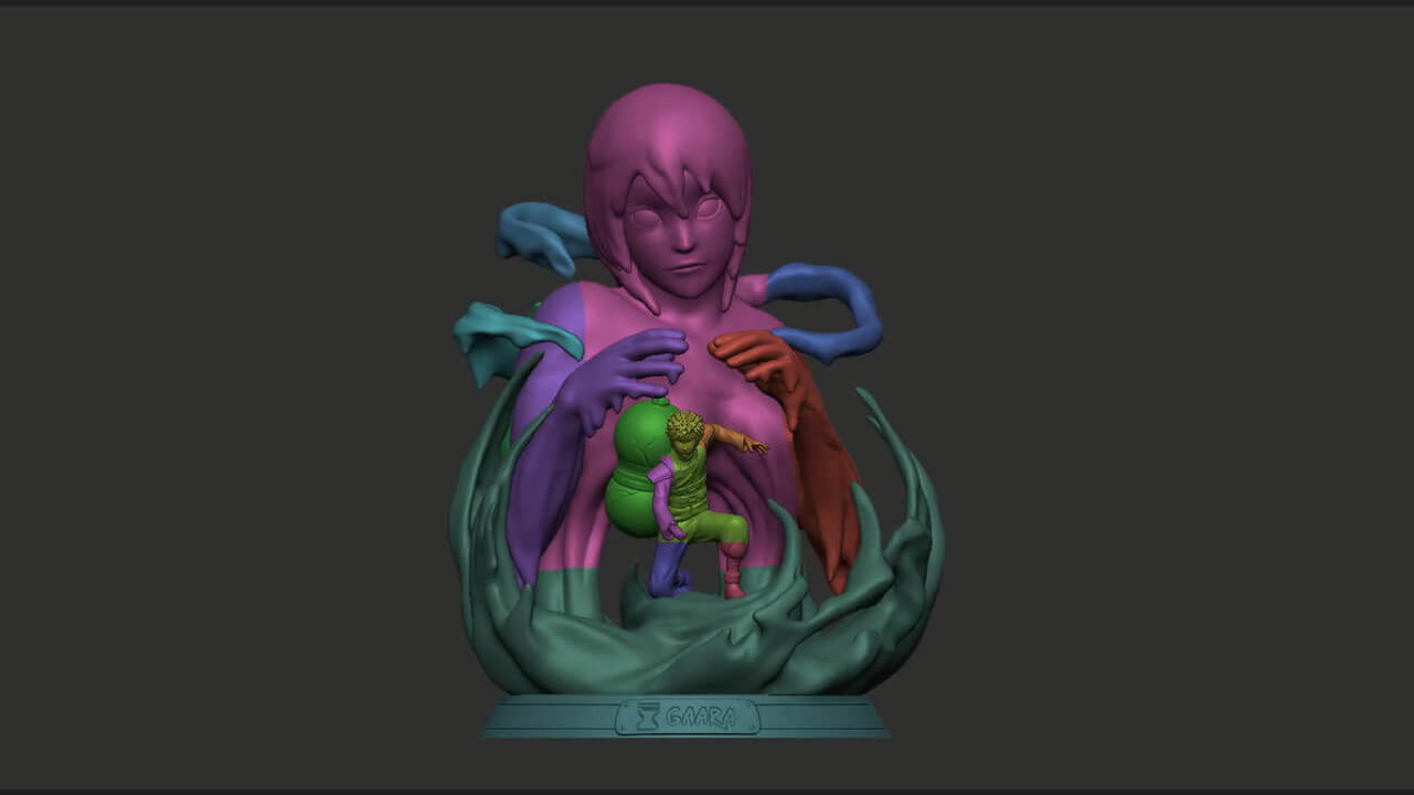 Gaara and Sand Spirit Mother 3D Model