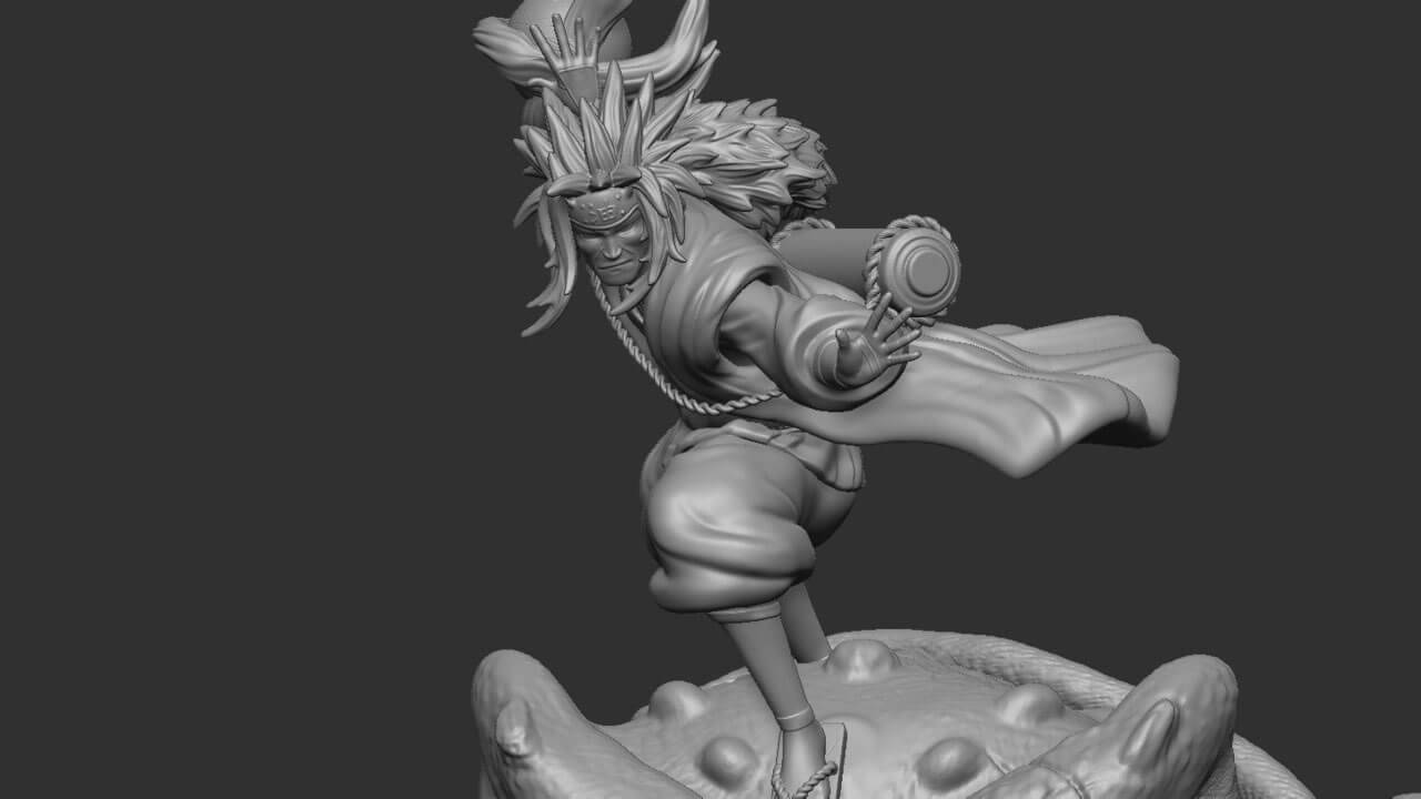 Jiraiya with Gamabunta 3D Model