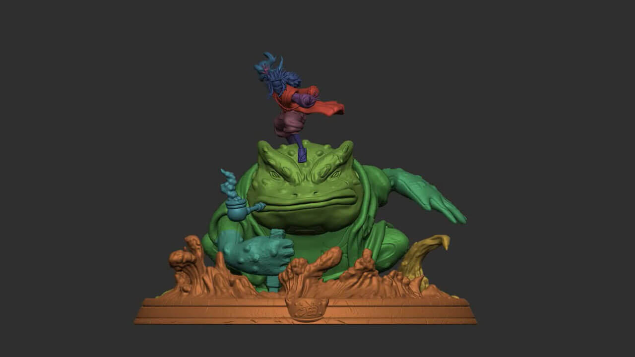 Jiraiya with Gamabunta 3D Model