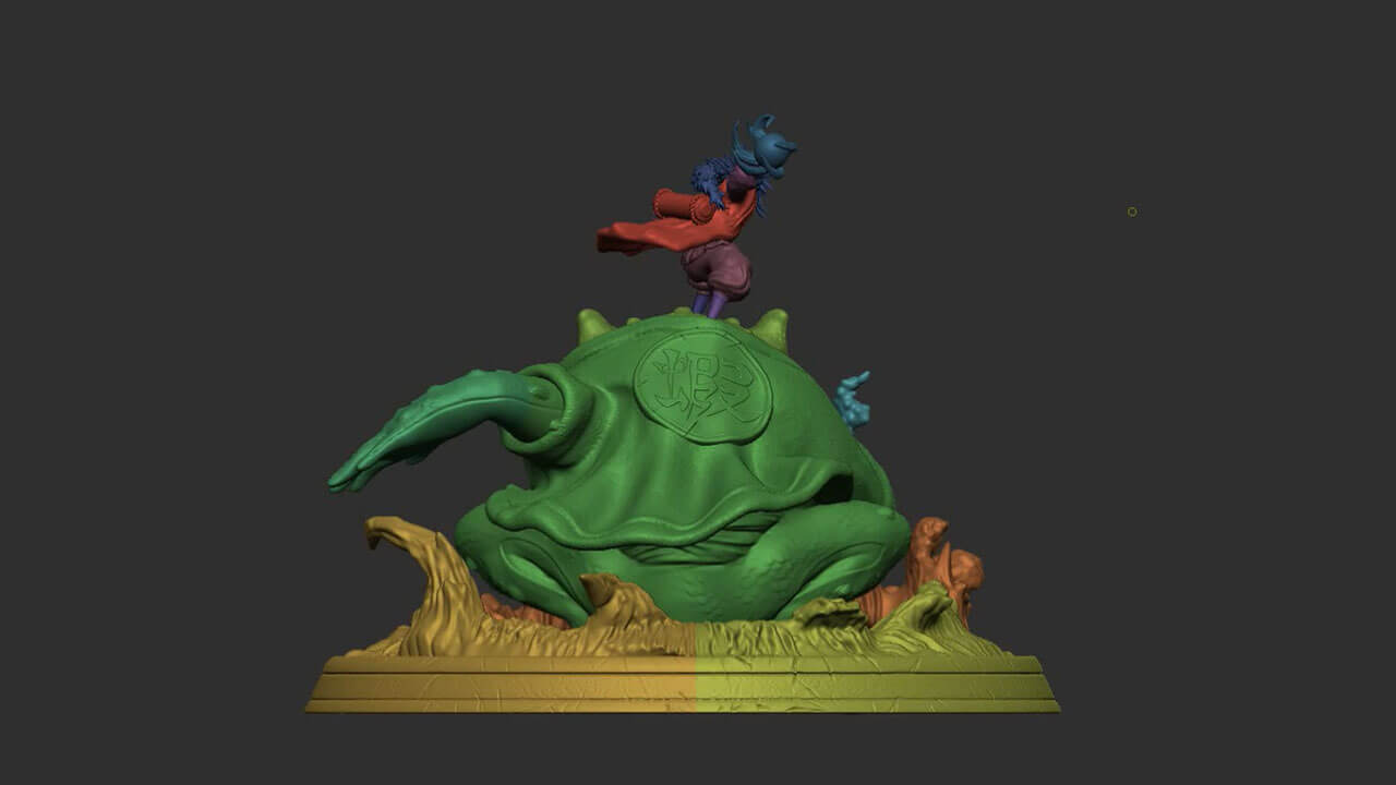 Jiraiya with Gamabunta 3D Model