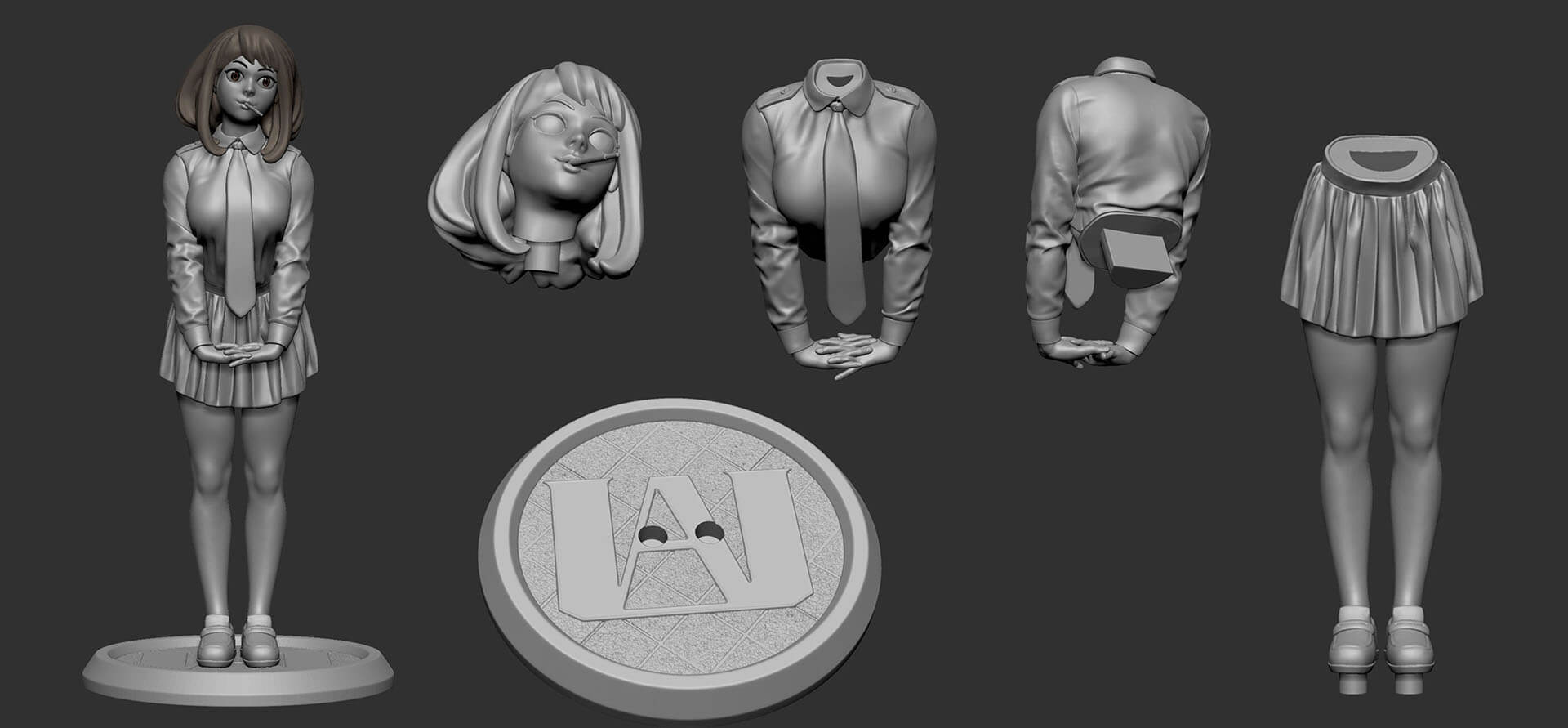 Uraraka School Dress - My Hero Academia 3D Model
