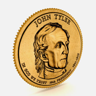 10th President John Tyler Presidential $1 Coin